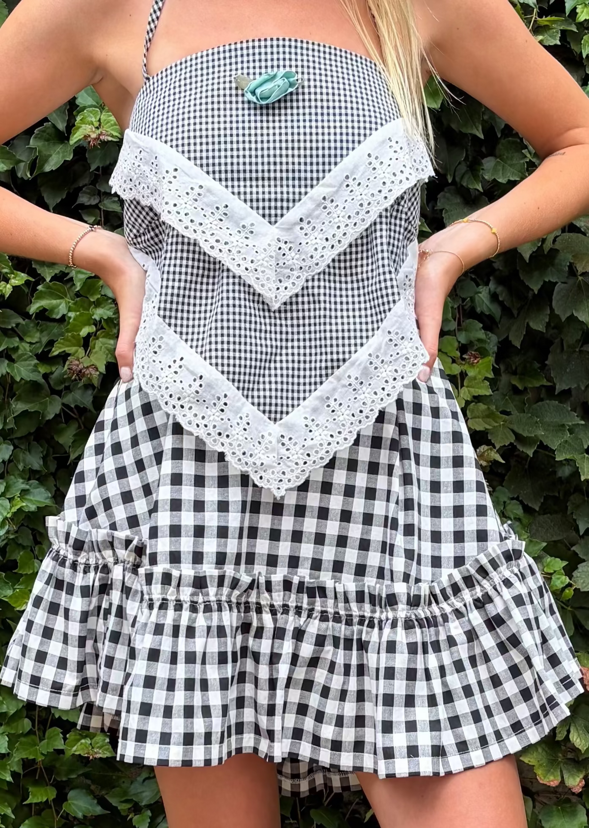 Black Gingham Quinoa Skirt