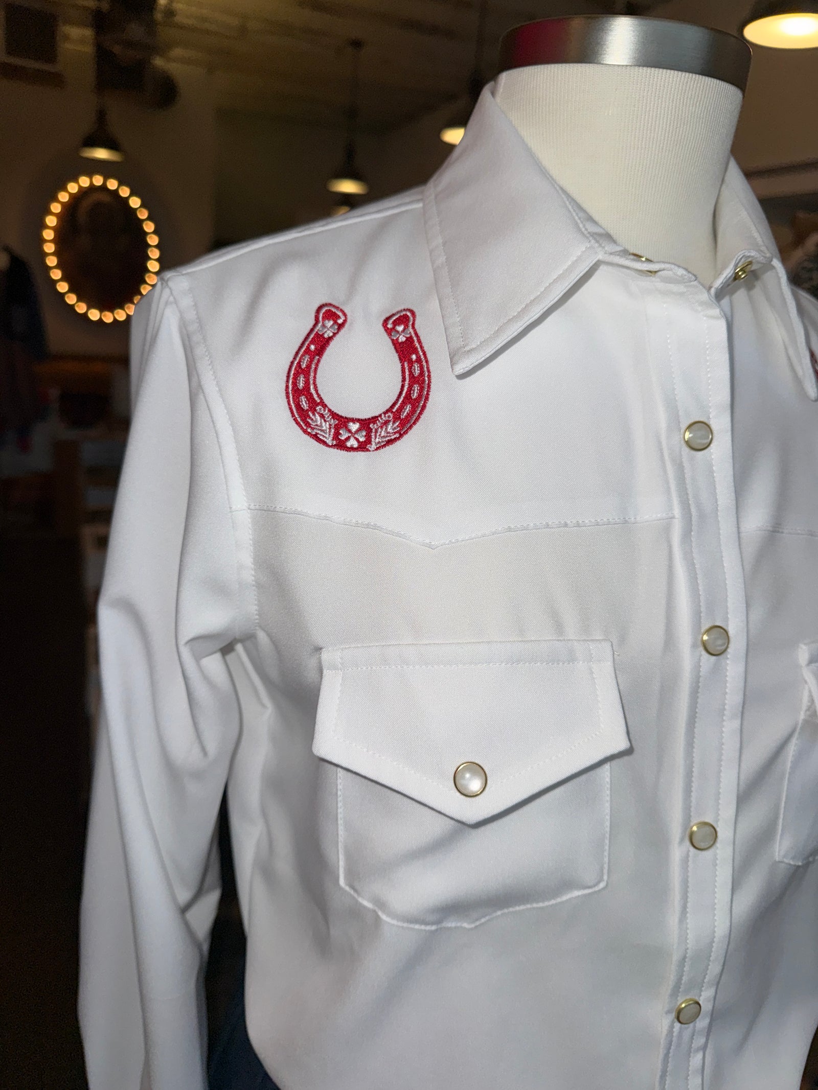 Long Sleeve Pearl Snap with Embroidery
