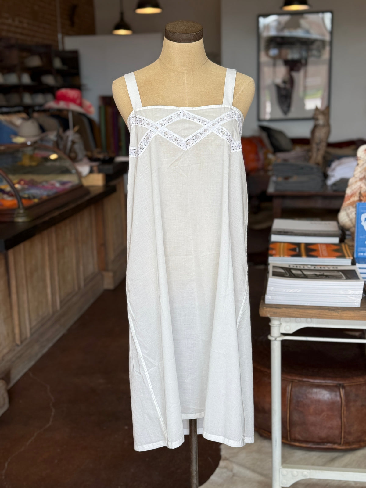 White Cotton Lace Slip