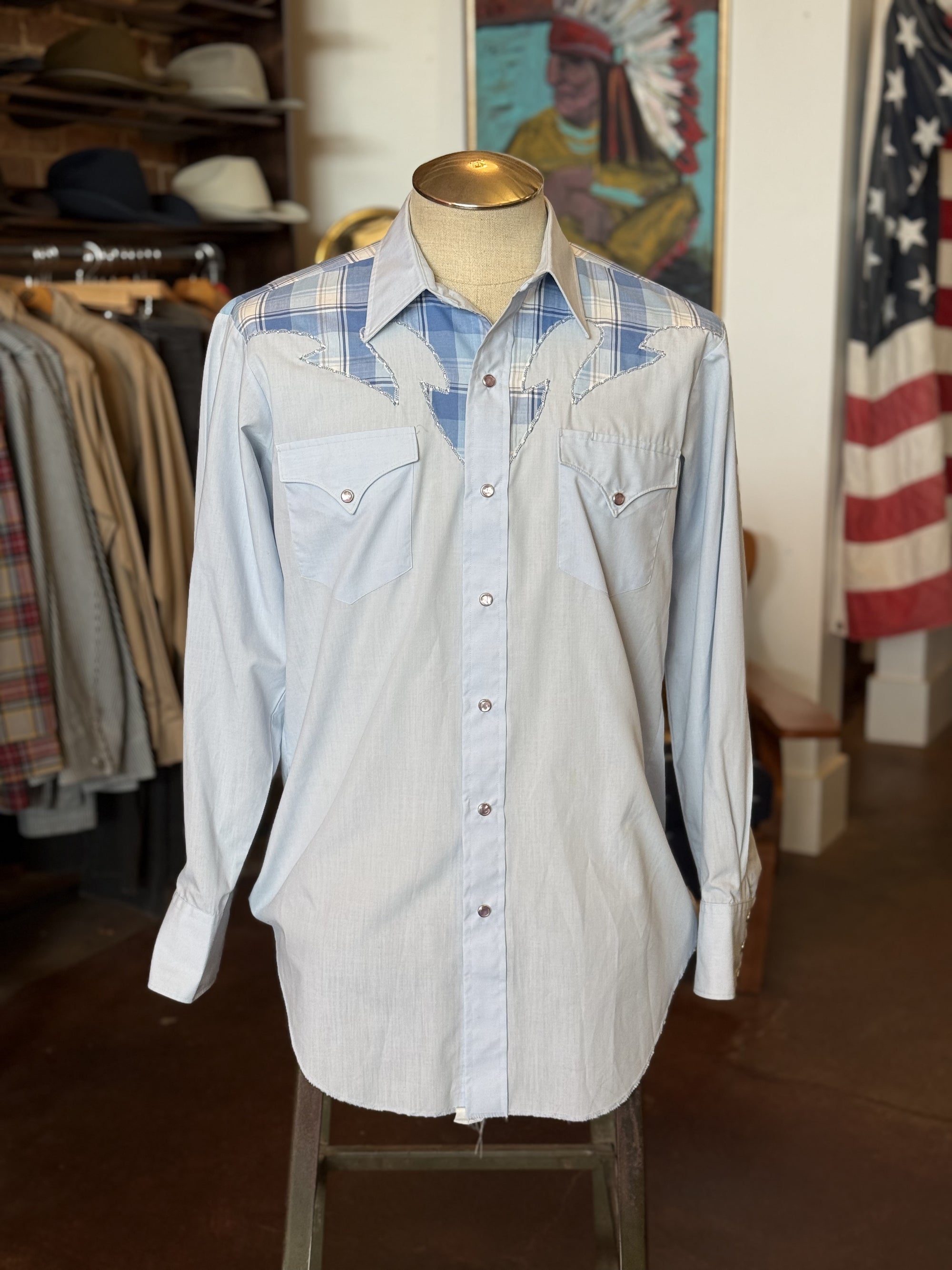 Vintage H Bar C Blue Western Shirt