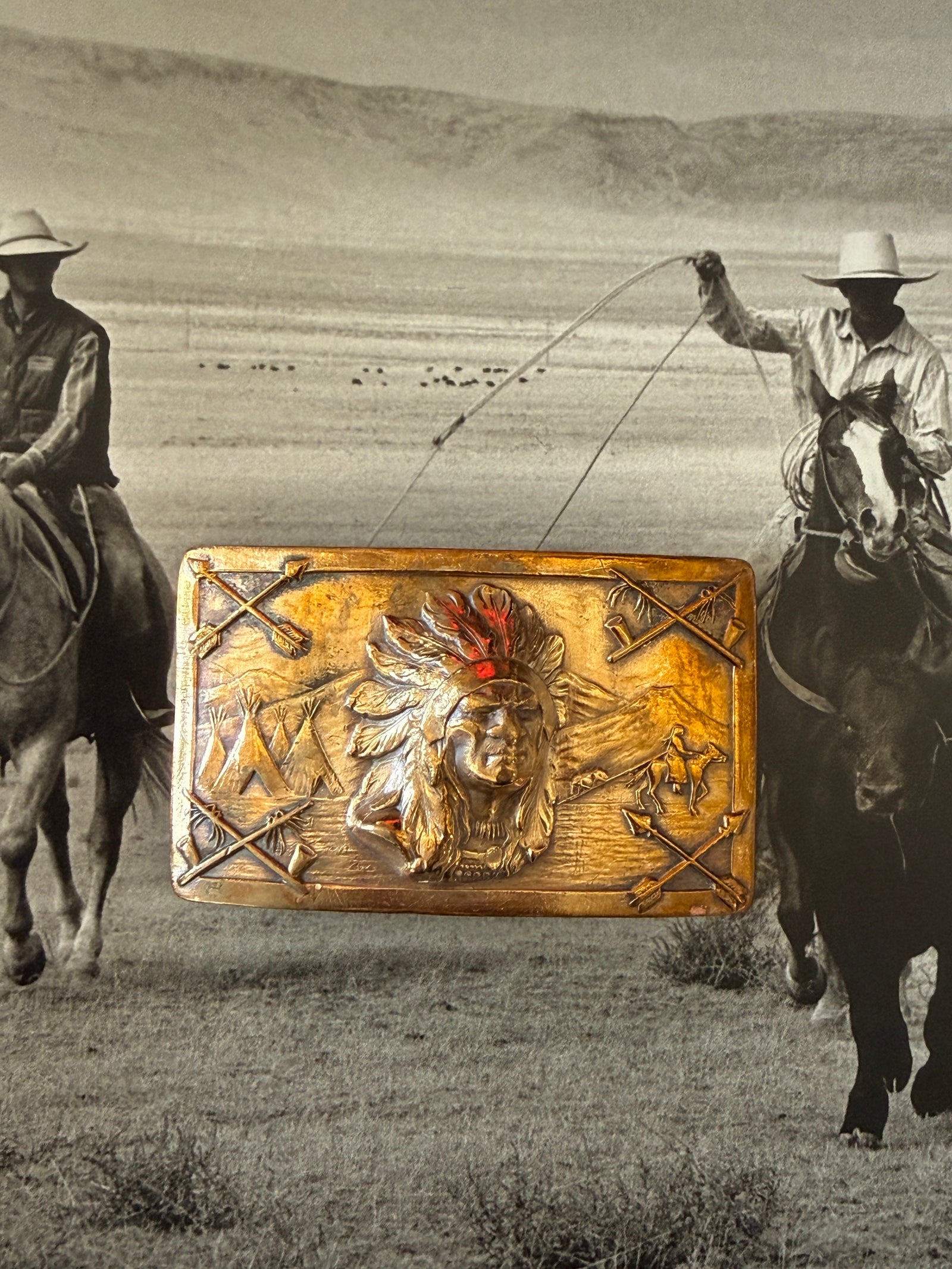 Native American Chief Belt Buckle