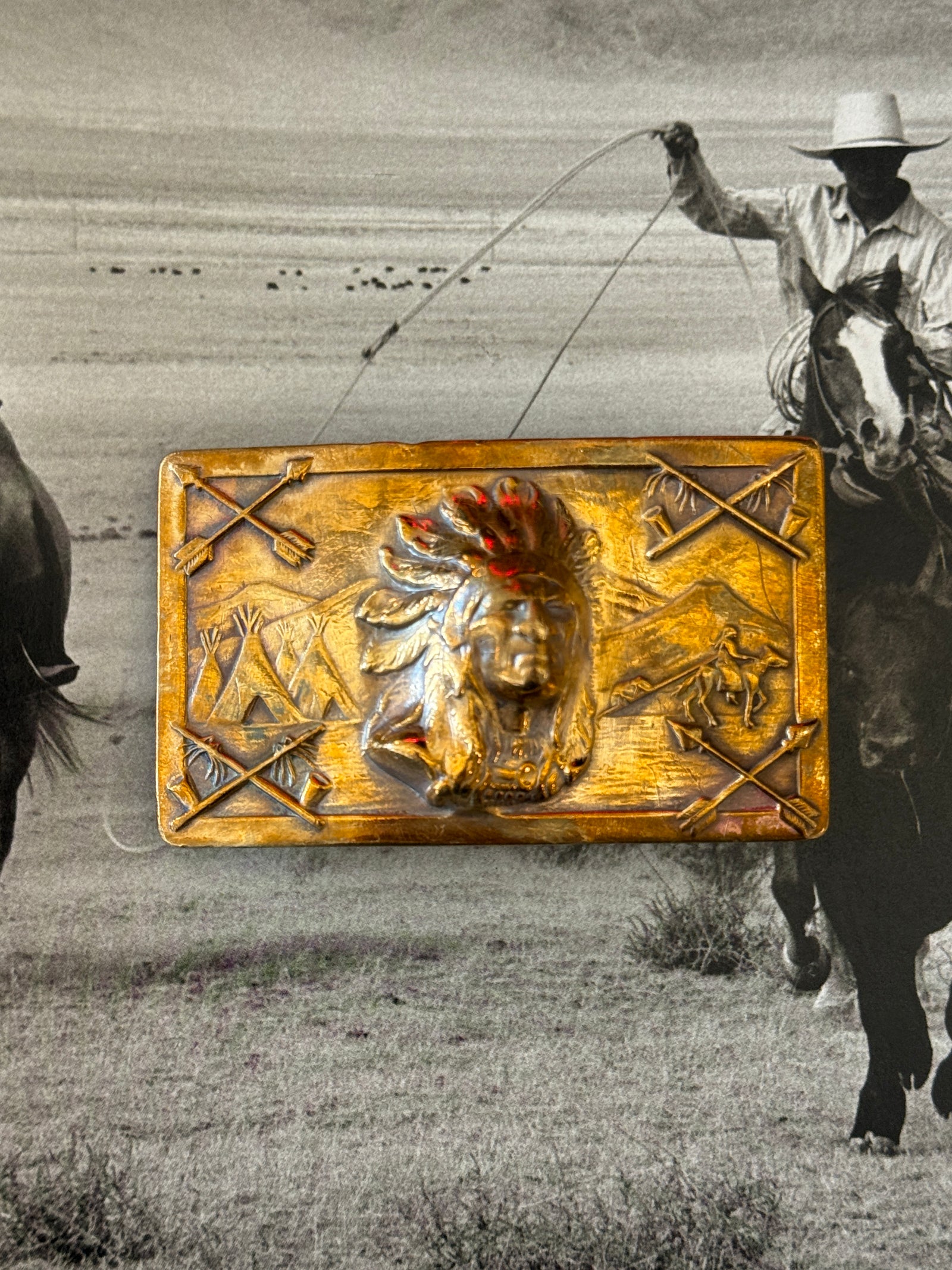 Native American Chief Belt Buckle