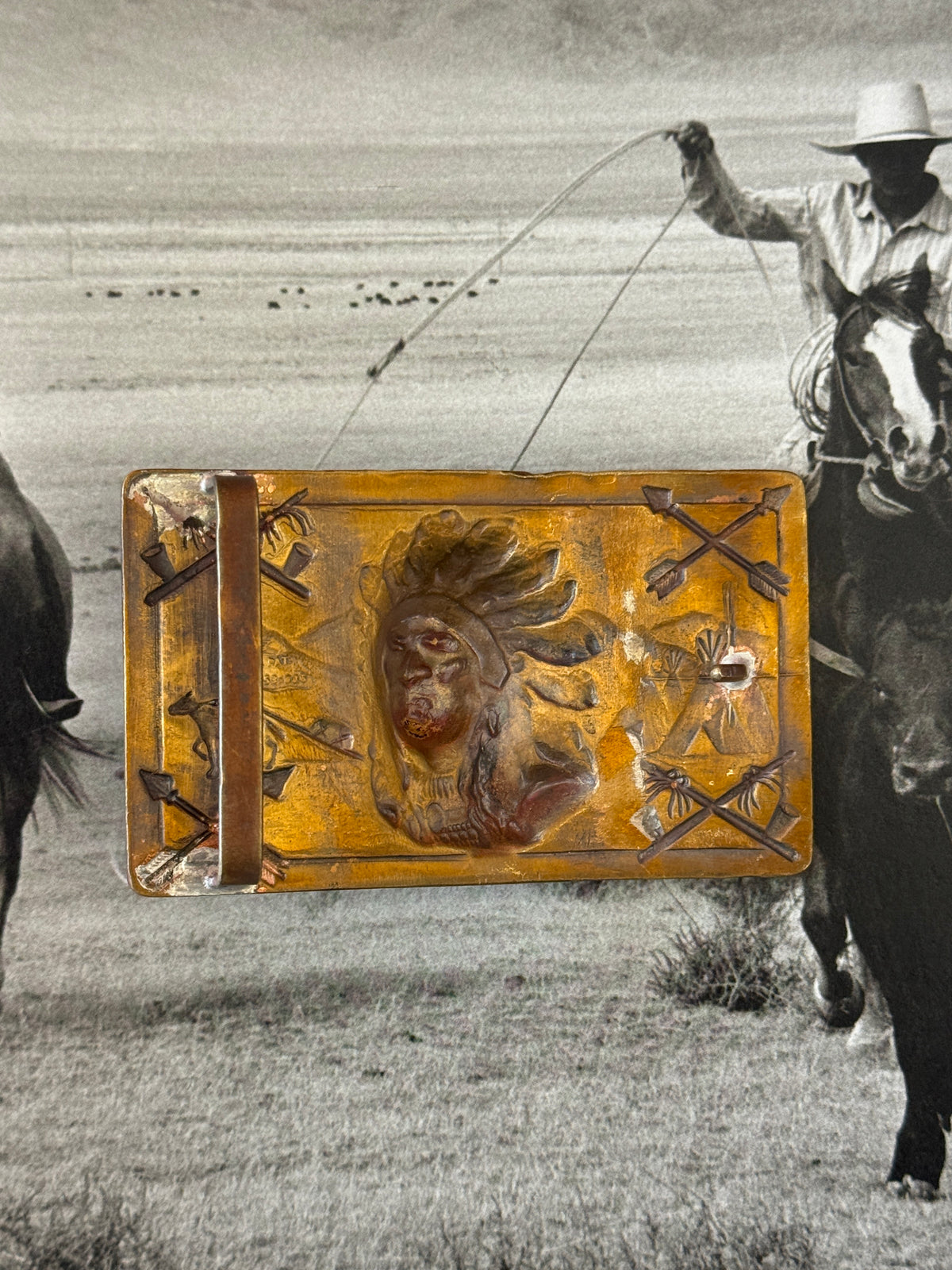 Native American Chief Belt Buckle