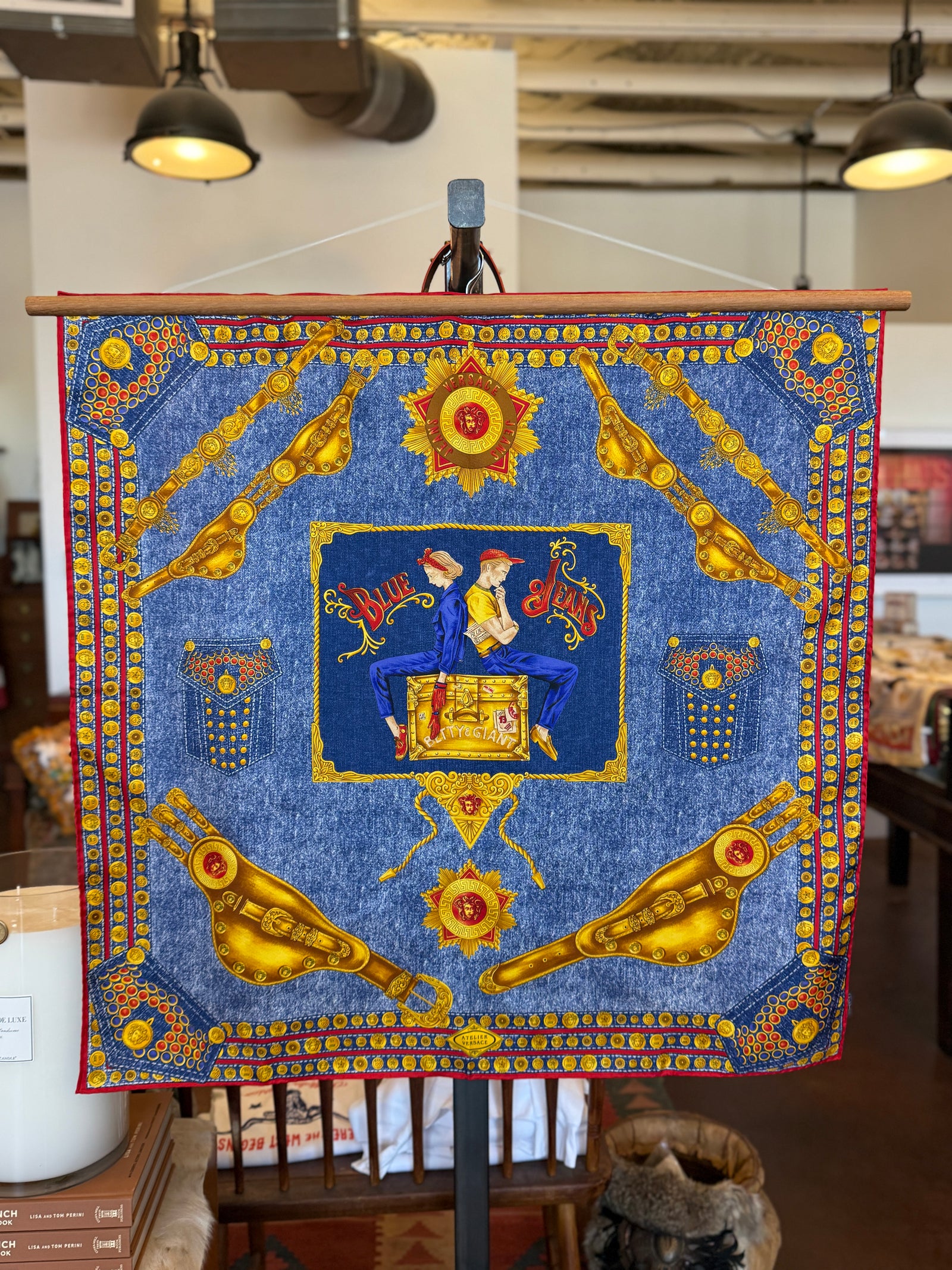 Versace Blue Jeans Silk Scarf