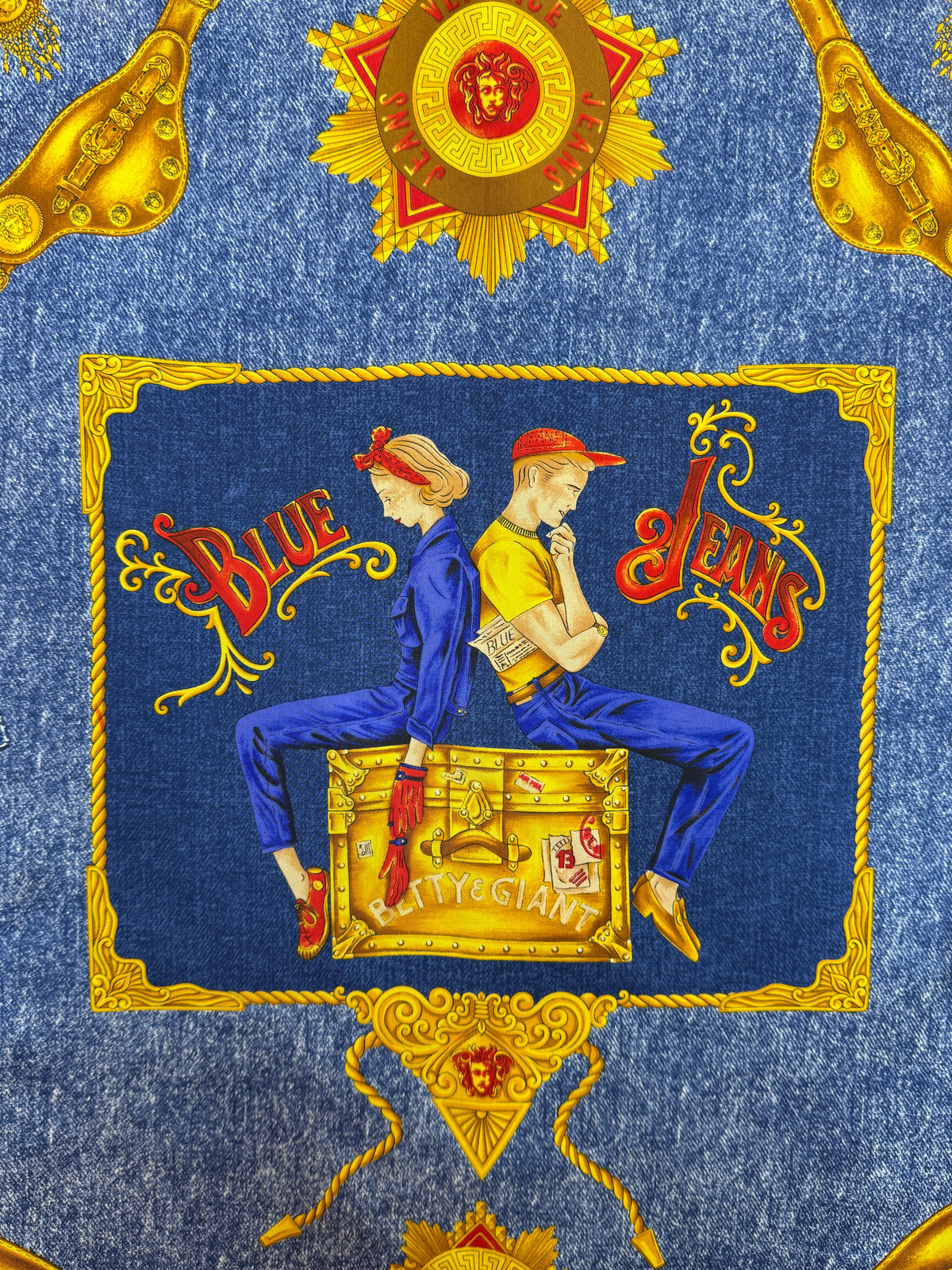 Versace Blue Jeans Silk Scarf