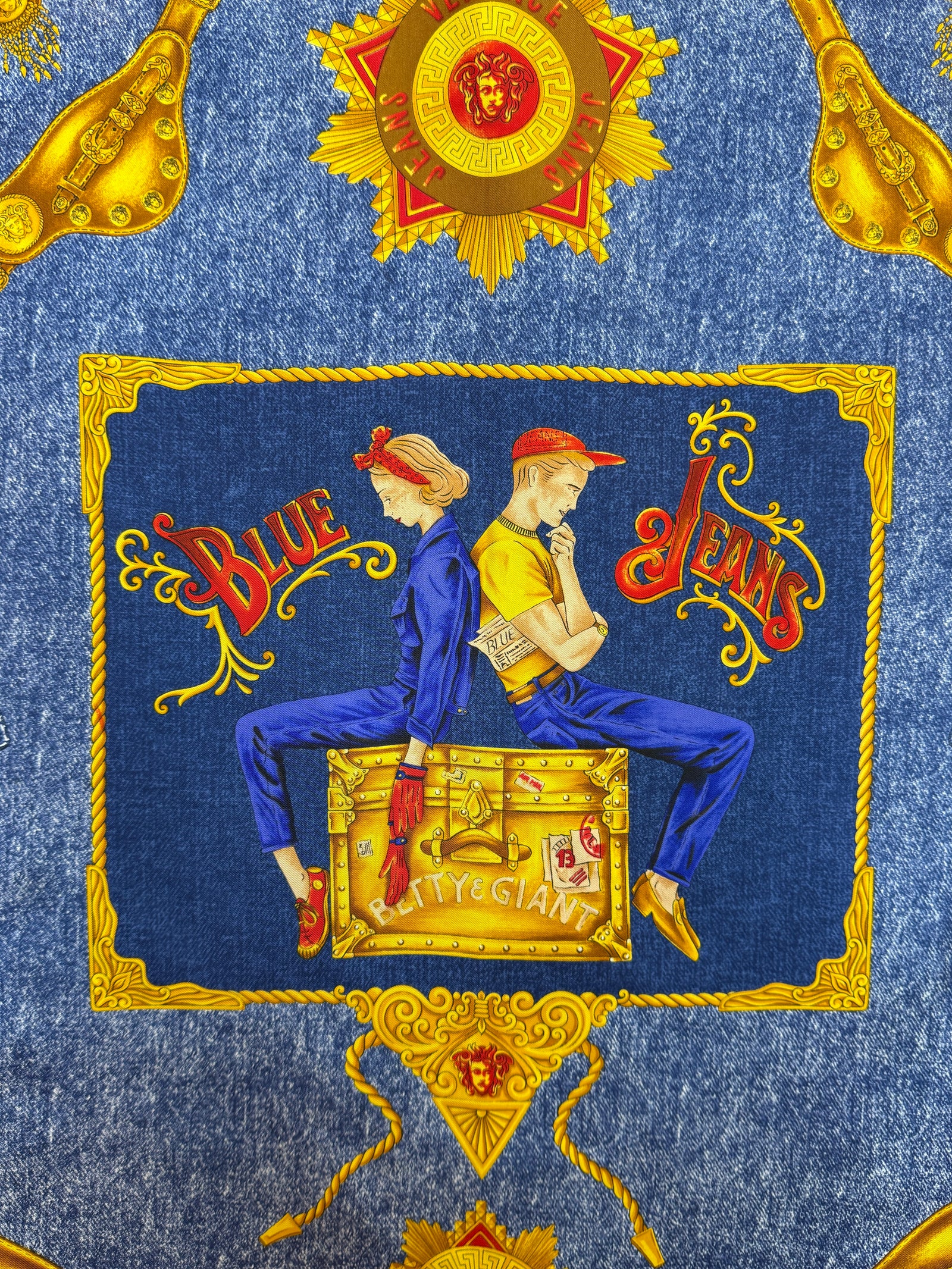Versace Blue Jeans Silk Scarf