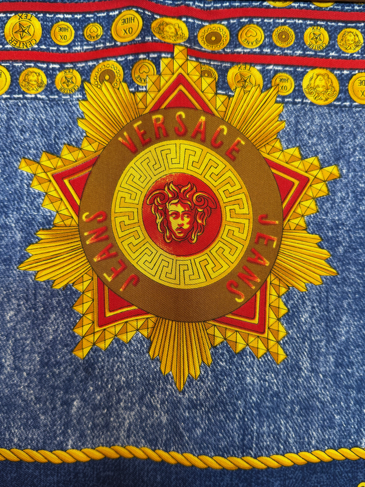 Versace Blue Jeans Silk Scarf