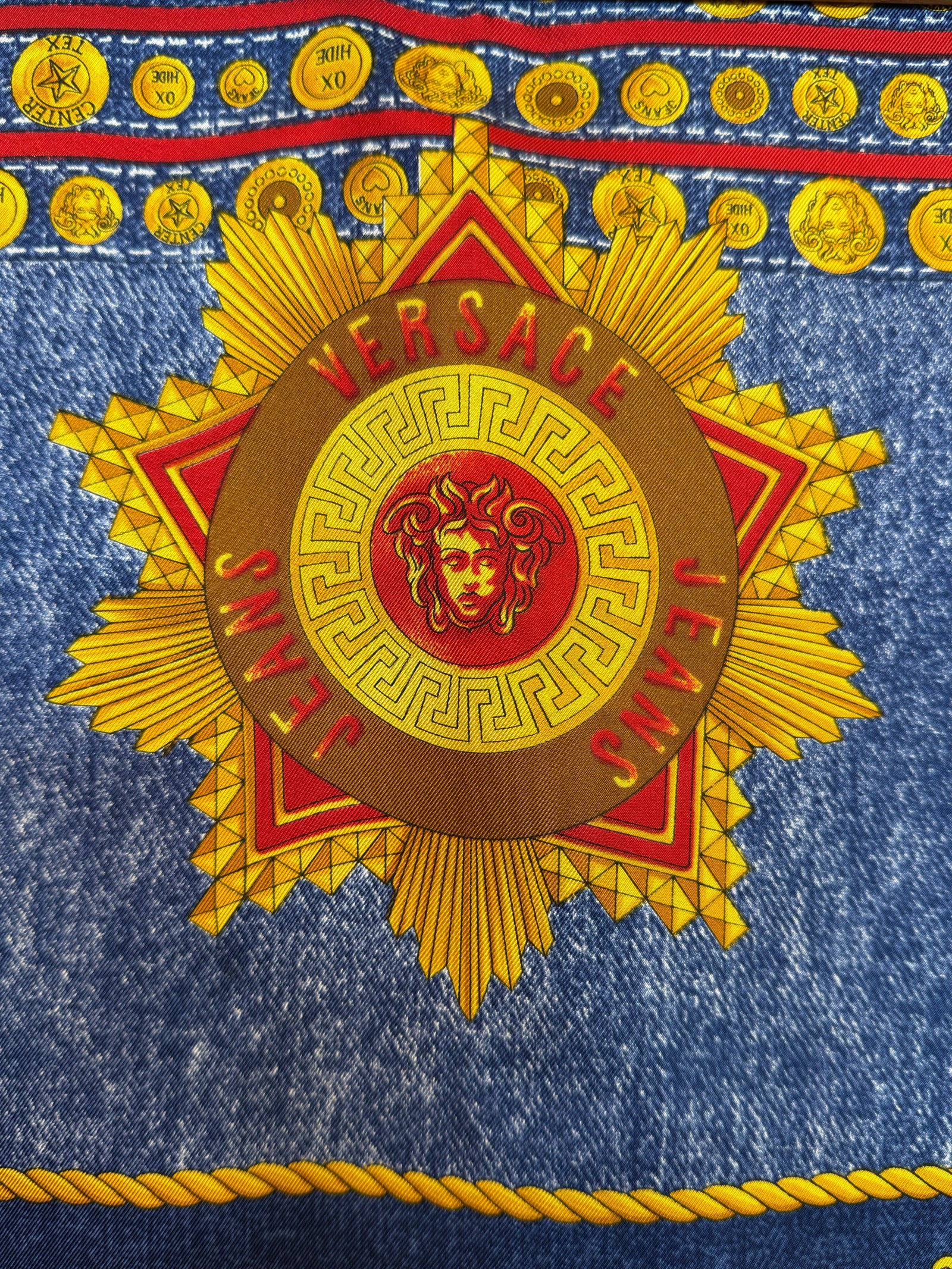 Versace Blue Jeans Silk Scarf
