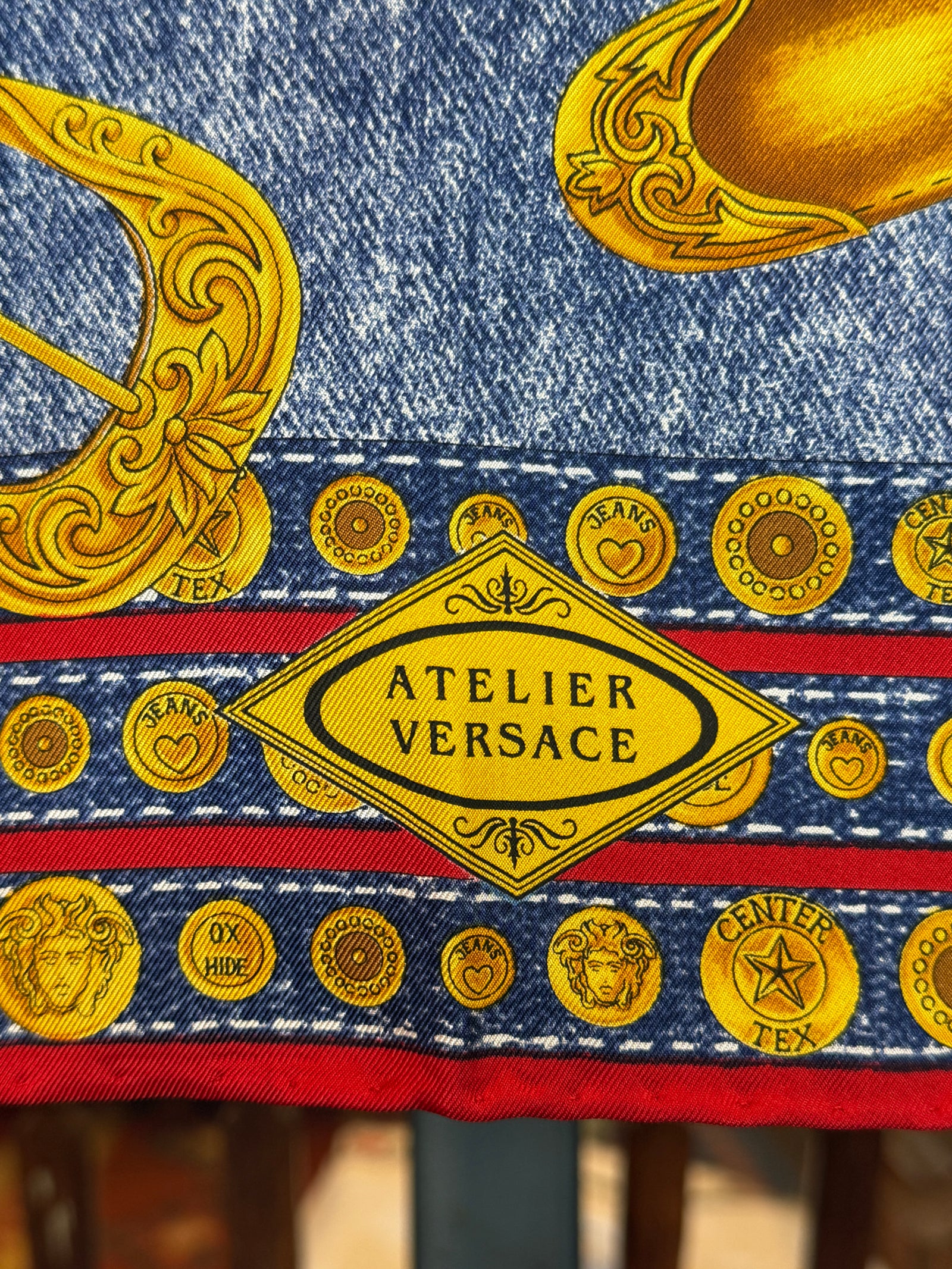 Versace Blue Jeans Silk Scarf