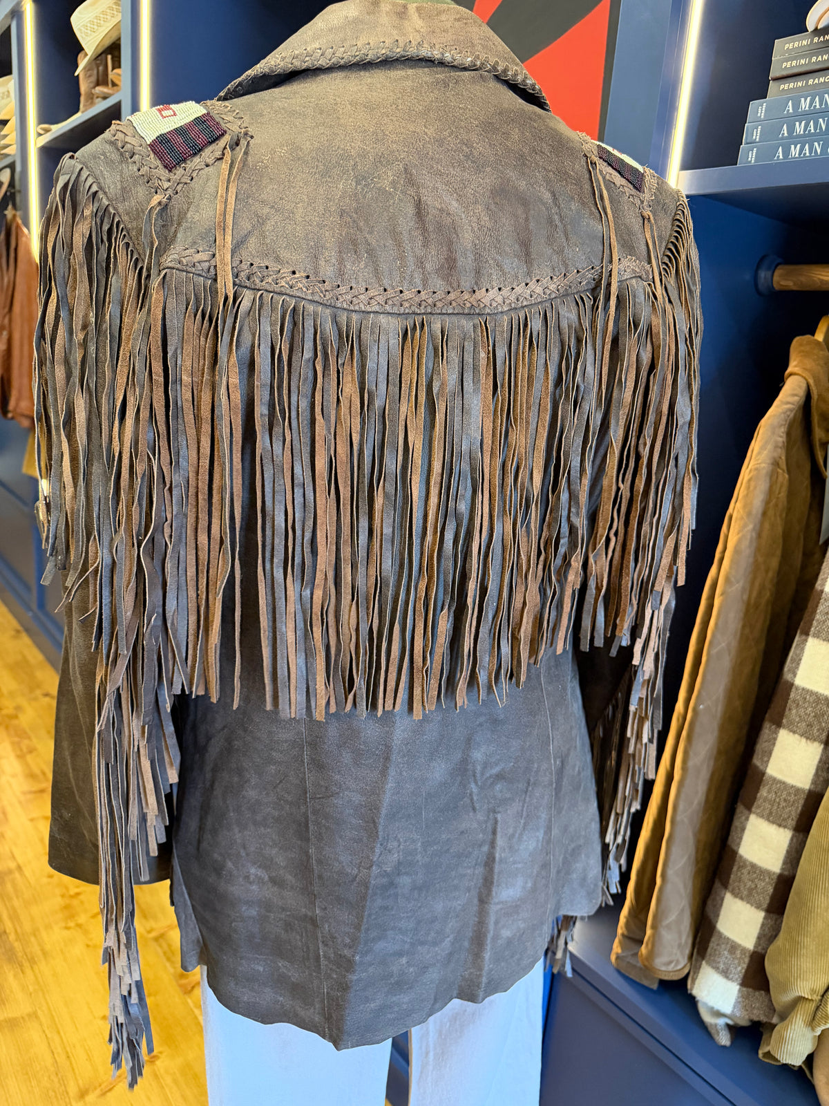 Beaded and Fringe Leather Jacket