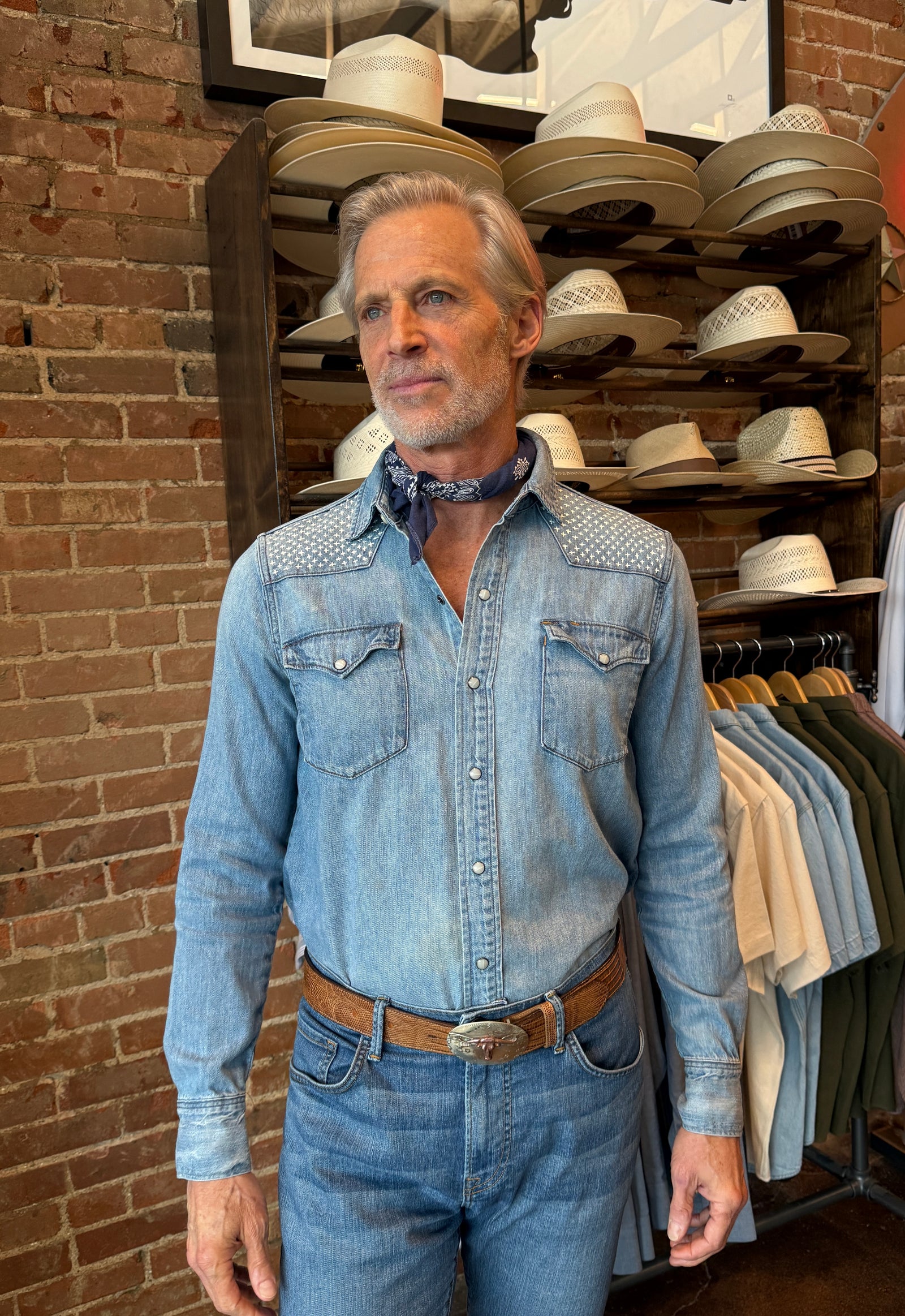 Polo Ralph Lauren Denim Sashiko Detailed Shirt