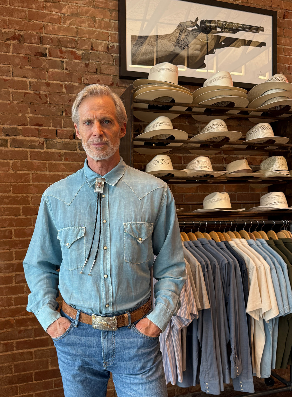 Ryan Michael Chambray Western Shirt