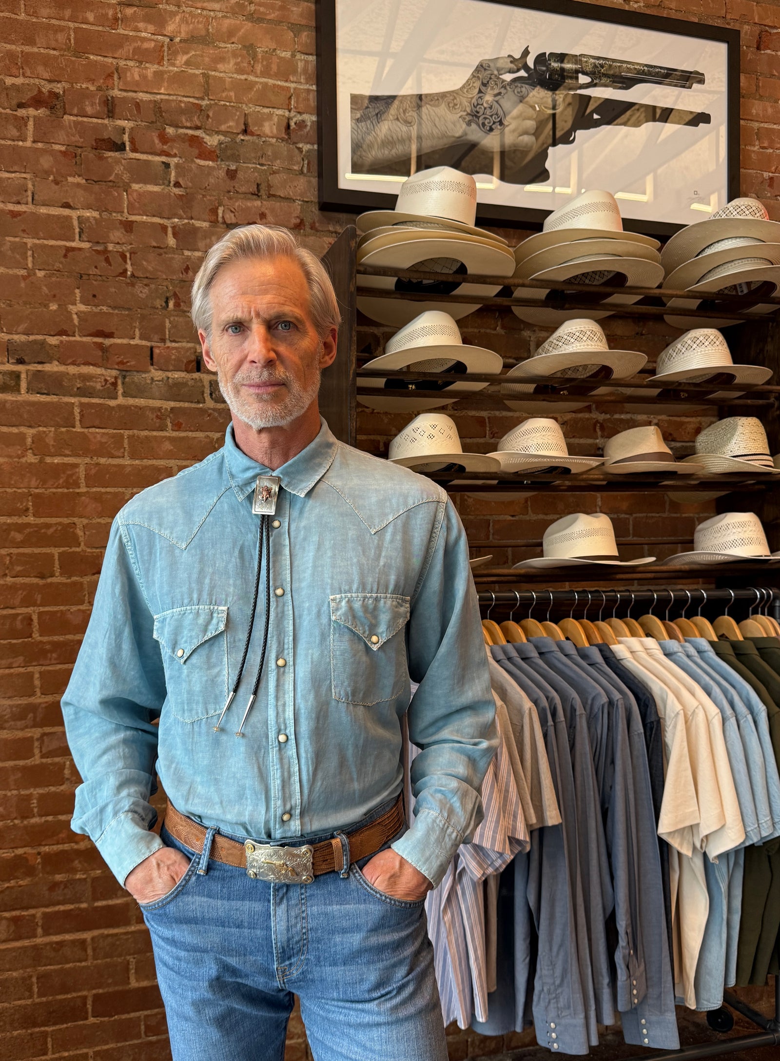 Ryan Michael Chambray Western Shirt