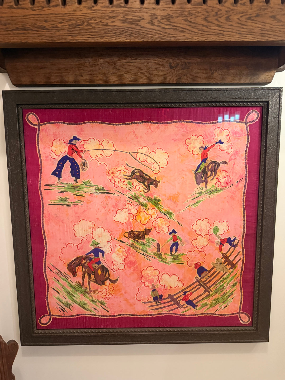 Framed Rodeo Silk Scarf