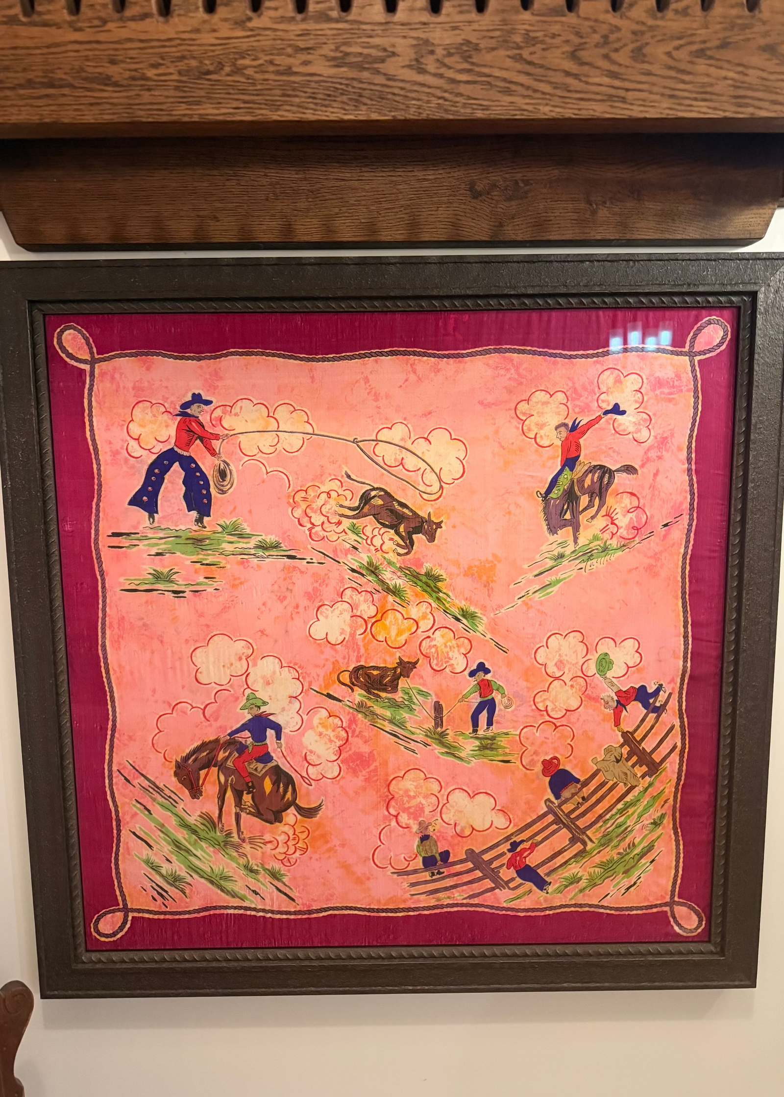 Framed Rodeo Silk Scarf