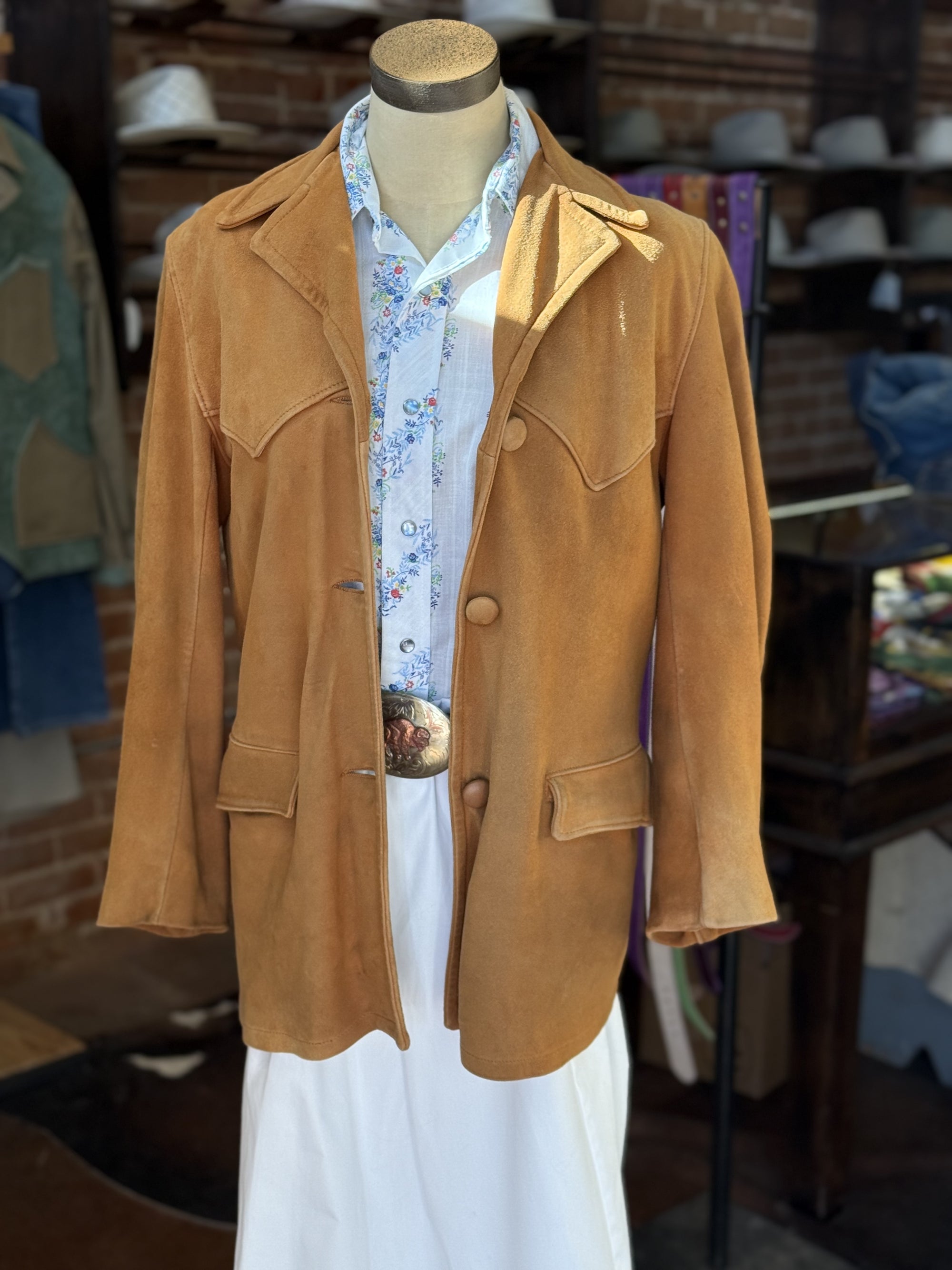 Vintage Mid-Western Caramel Leather Jacket