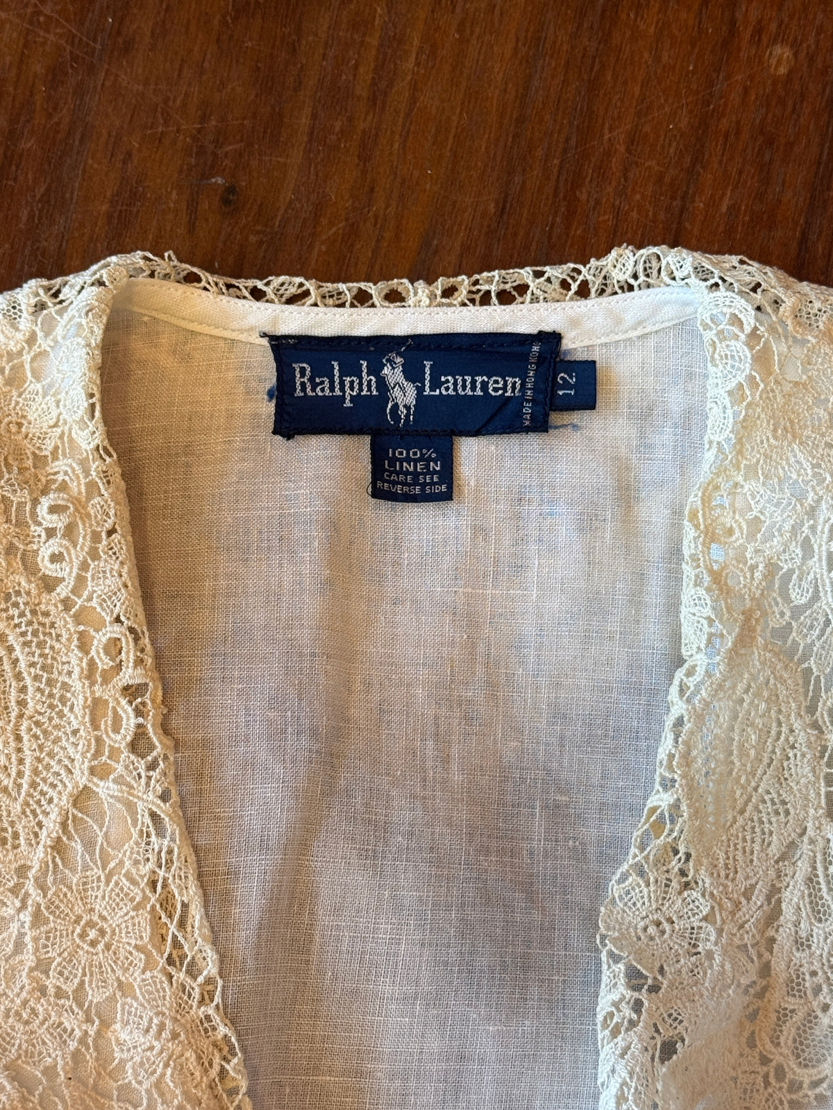 Ralph Lauren Linen & Lace Blouse