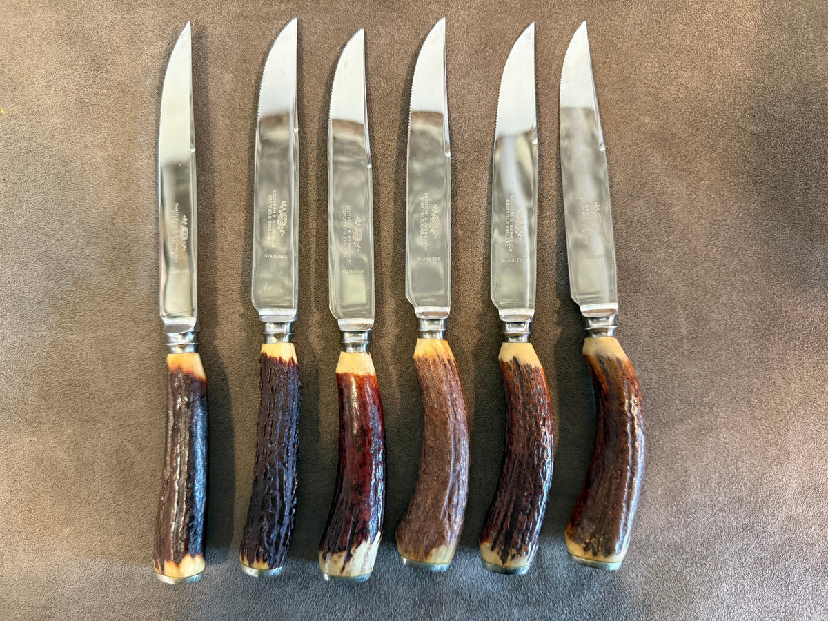 Vintage Sheffield Antler Knifes