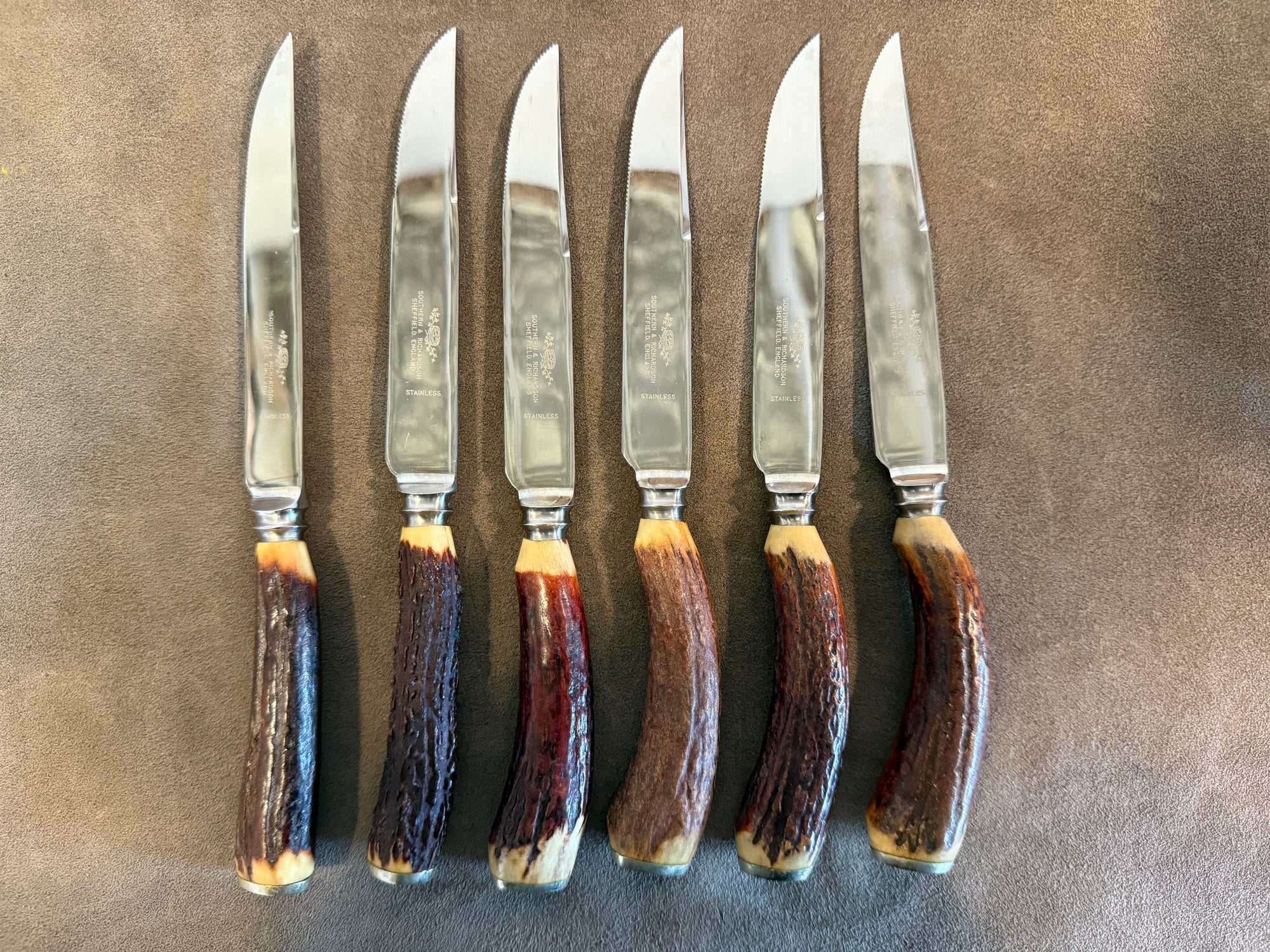 Vintage Sheffield Antler Knifes