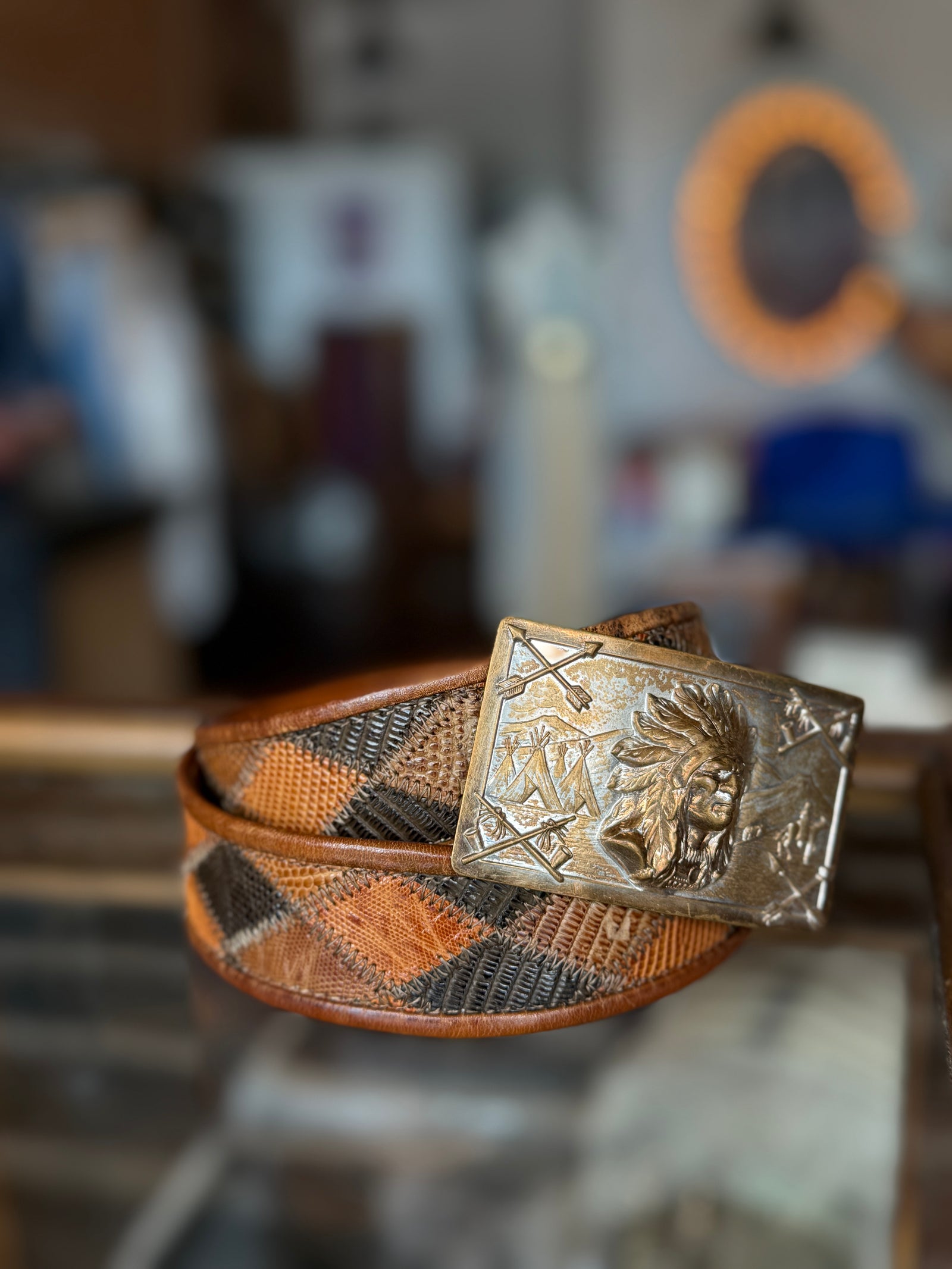 Native American Chief Belt Buckle