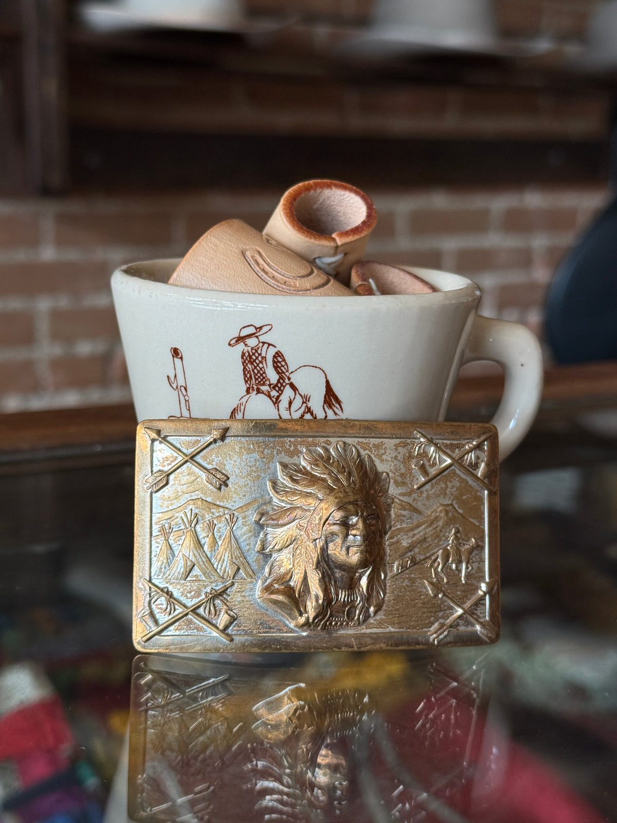 Native American Chief Belt Buckle