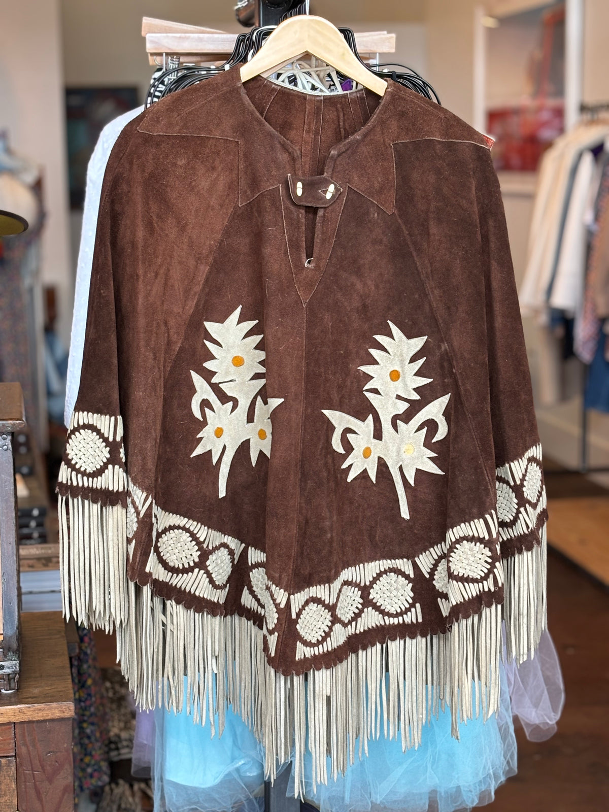 1970s Suede Poncho