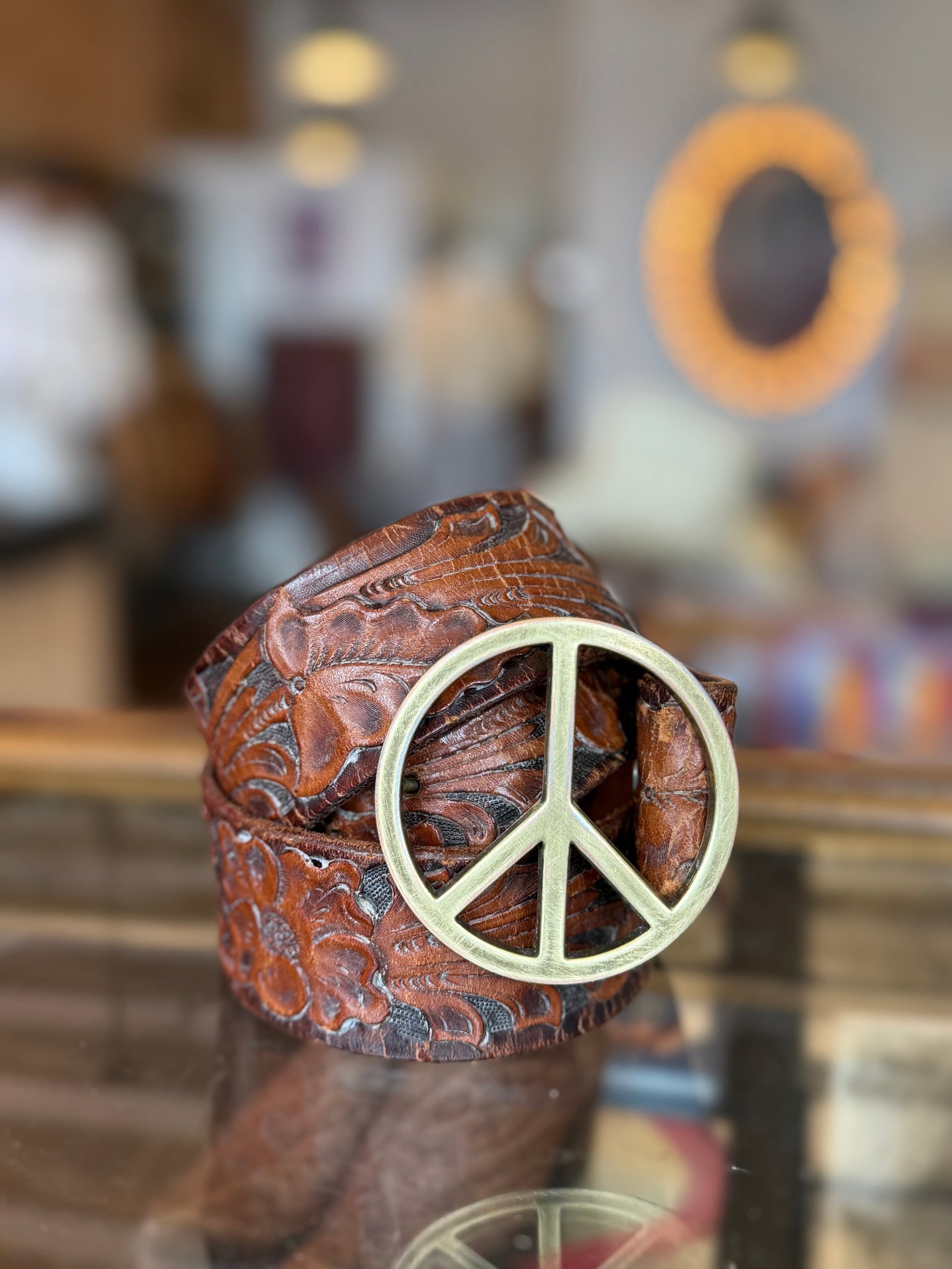 Peace Sign Belt Buckle