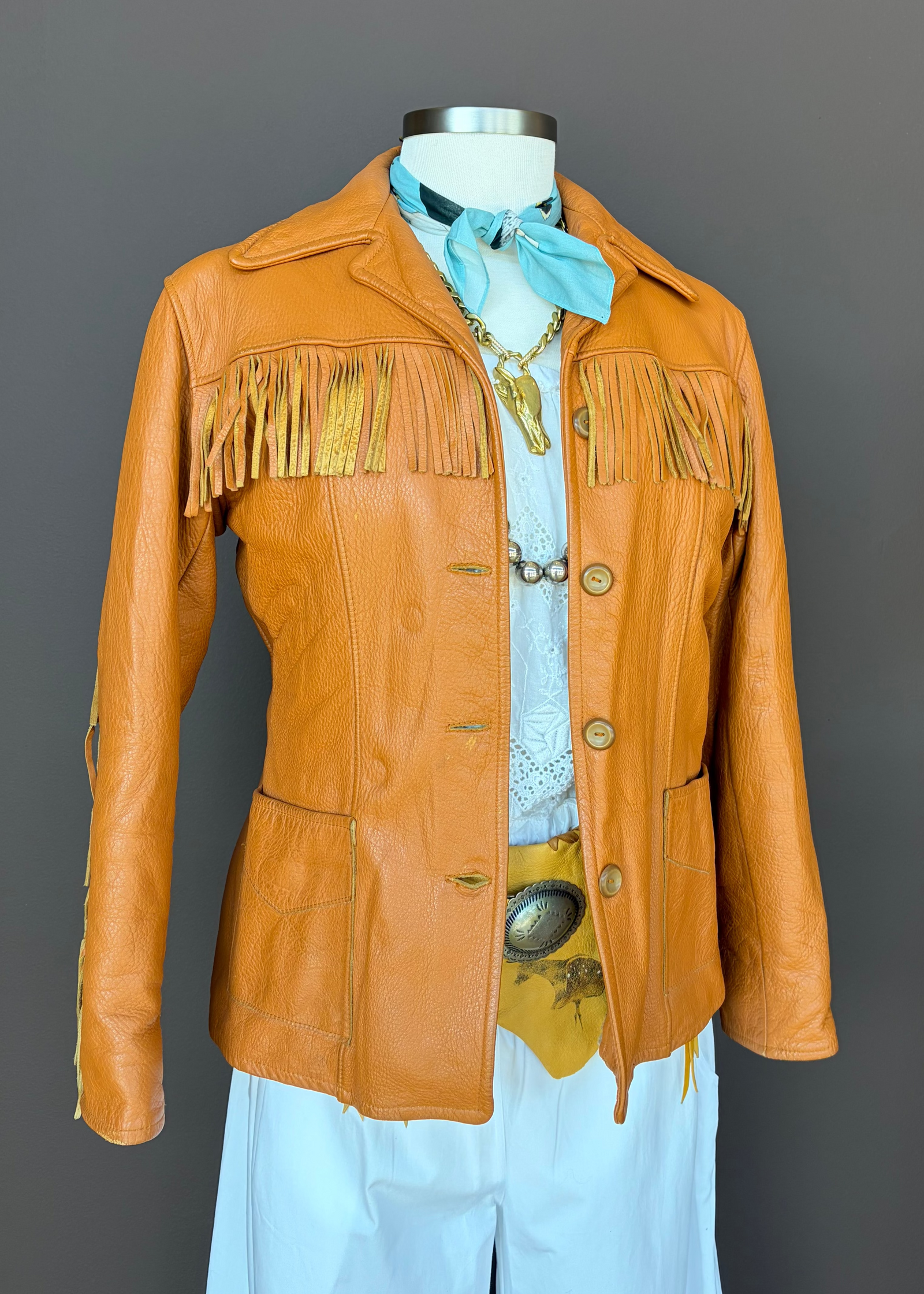 W. A. Heldt Shearling Lined Fringe Jacket
