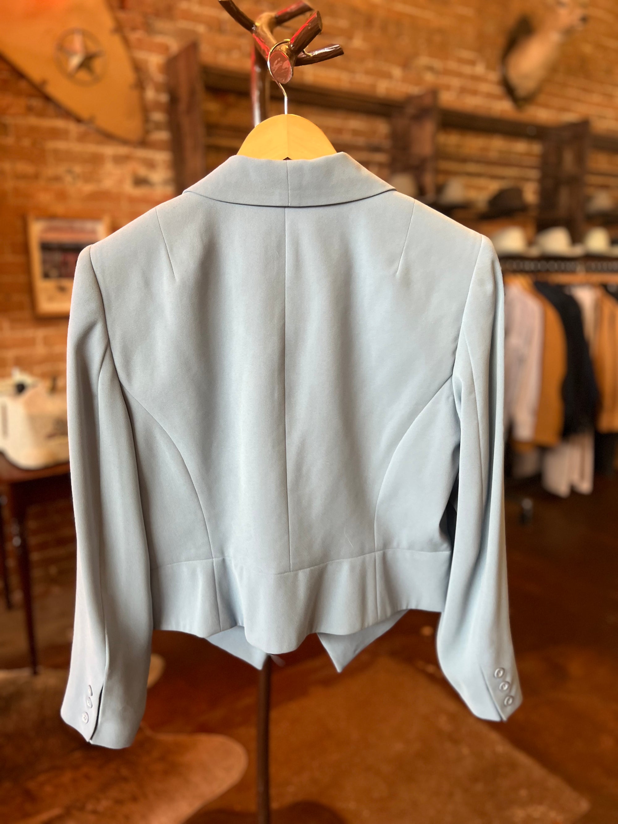 Vintage Blue Embroidered Blazer
