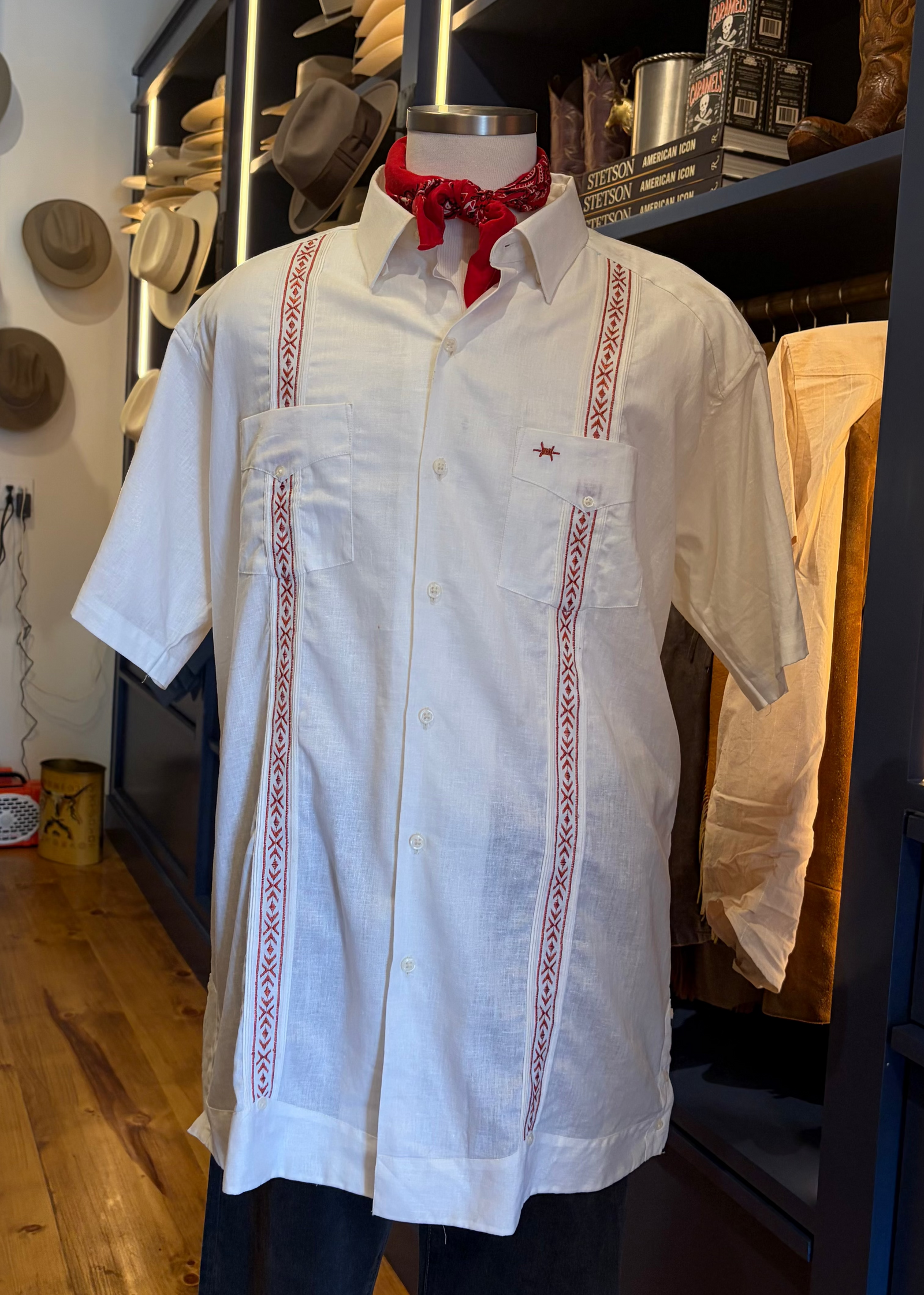 Texas Standard Short Sleeve Guayabera - Burnt Orange