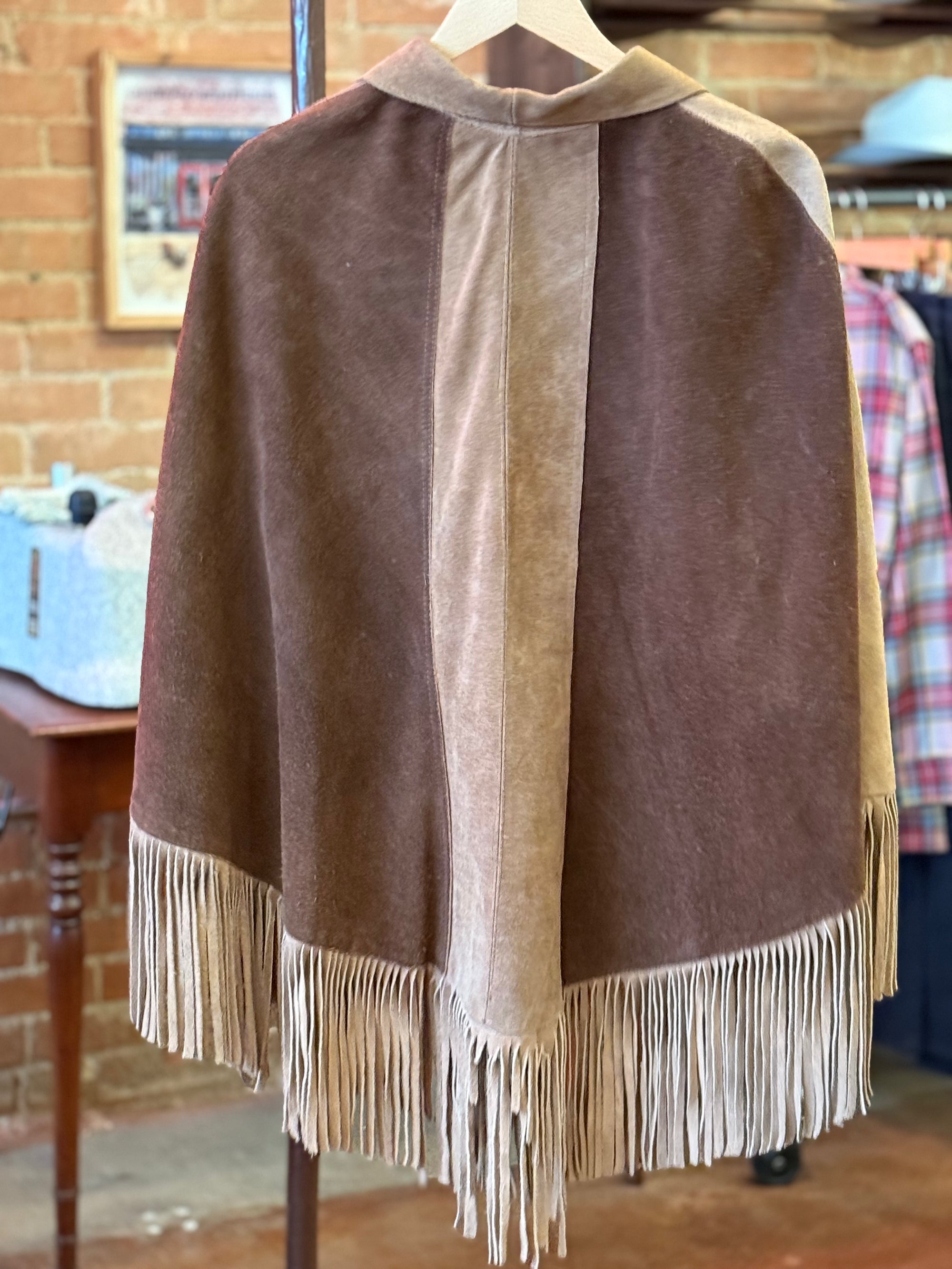 Vintage Suede Tulip Poncho