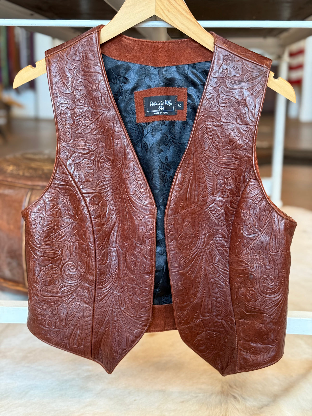 Vintage Tooled Leather Vest