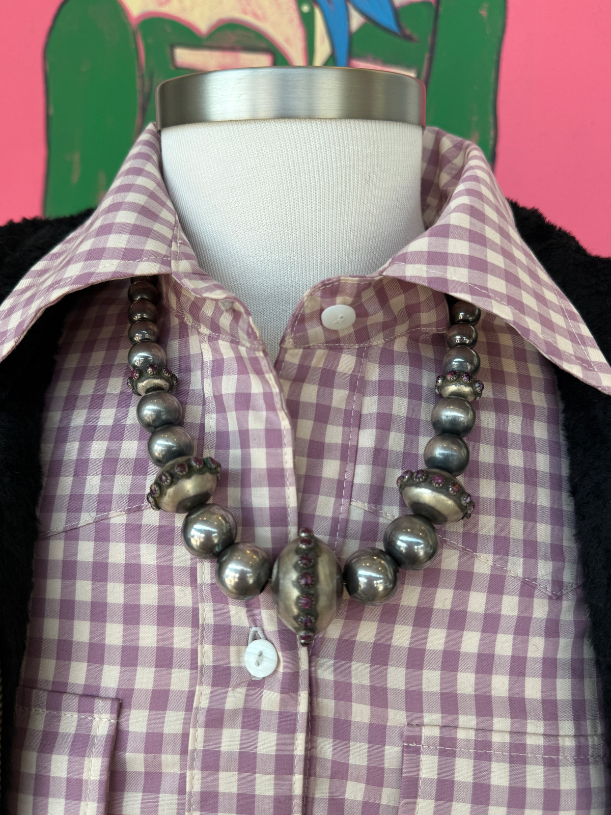 Purple Spiny Oyster Navajo Pearls