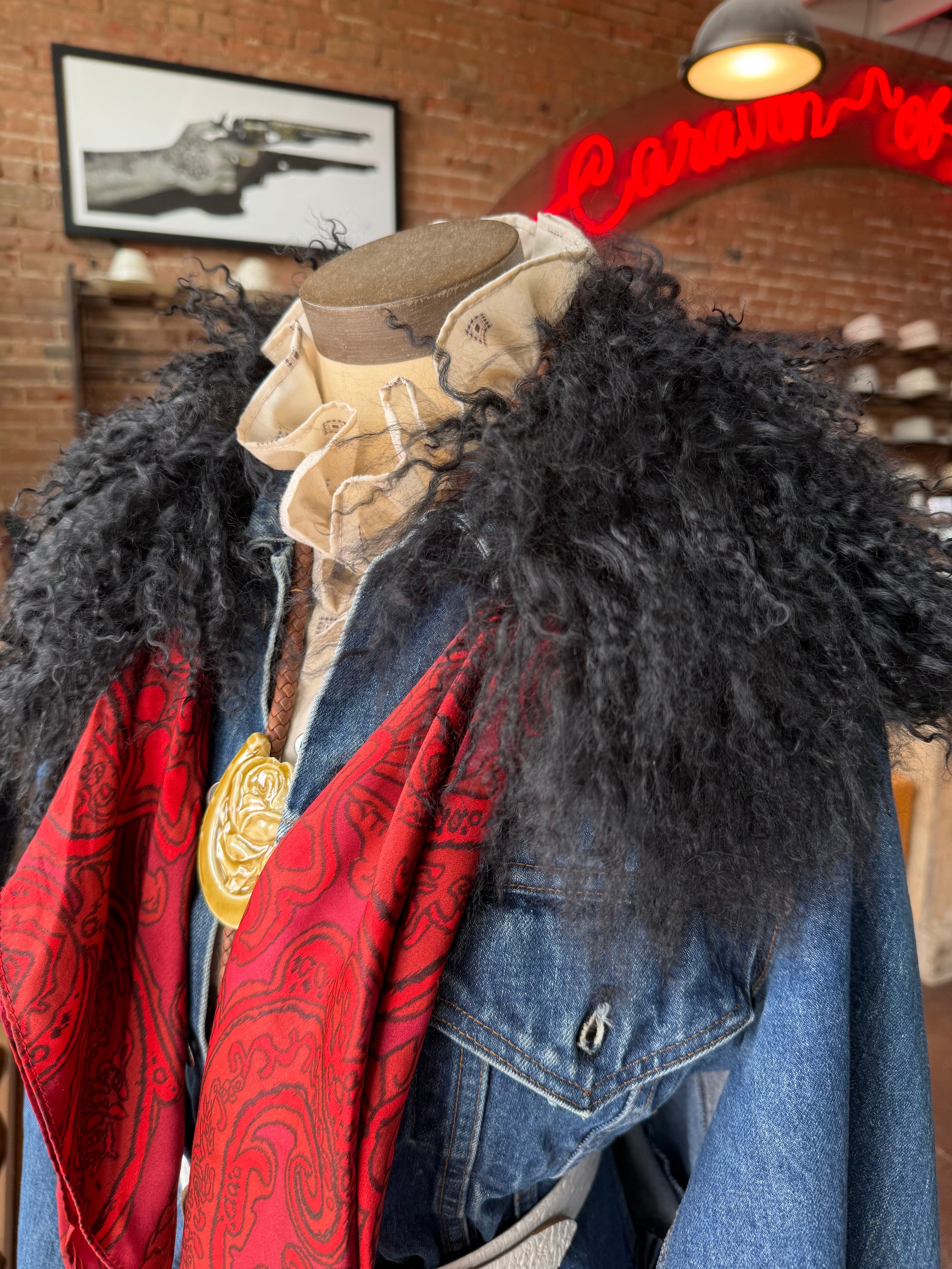 Vintage Reworked Mongolian Lamb Scarf Collar