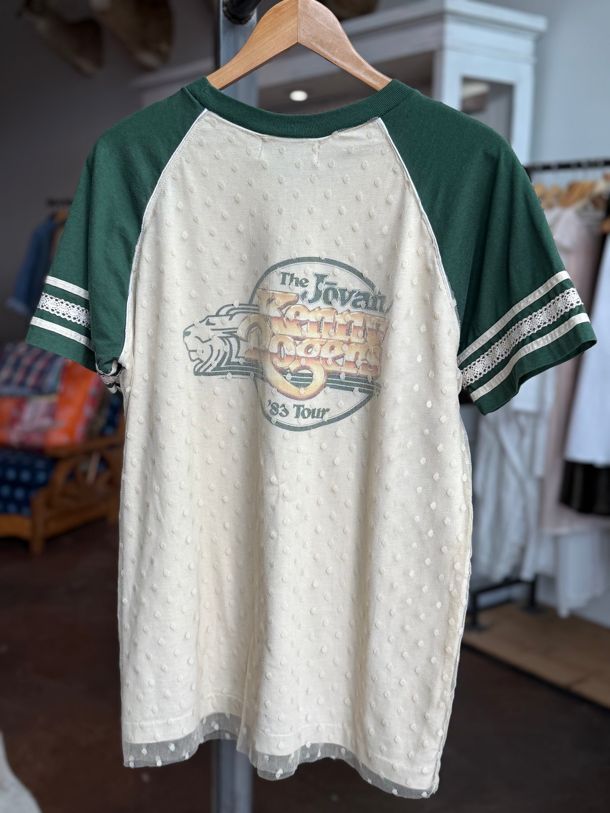 Vintage Reworked Kenny Rogers Tee with Sheer Overlay