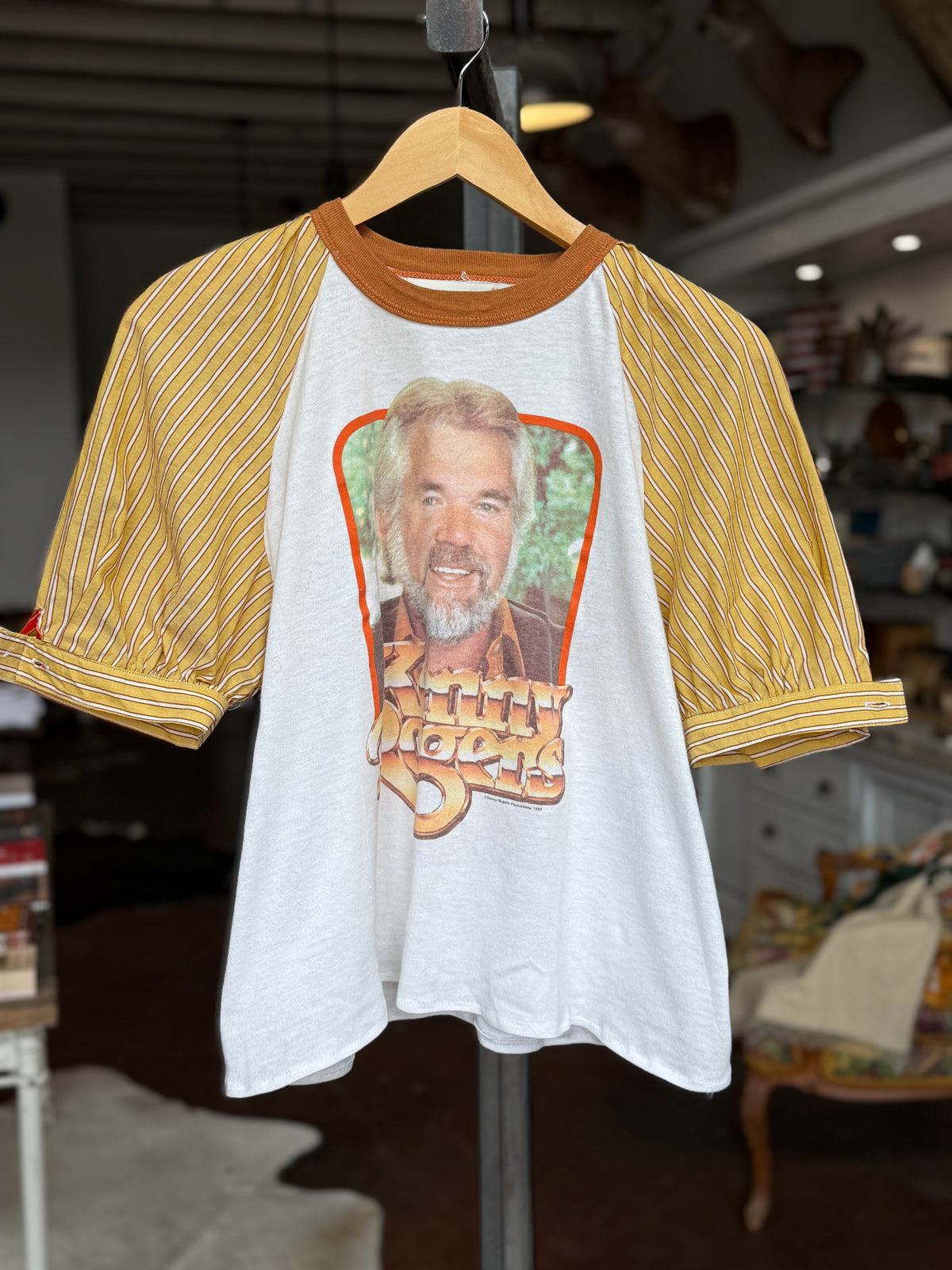 Vintage Reworked Kenny Tee with Striped Sleeves