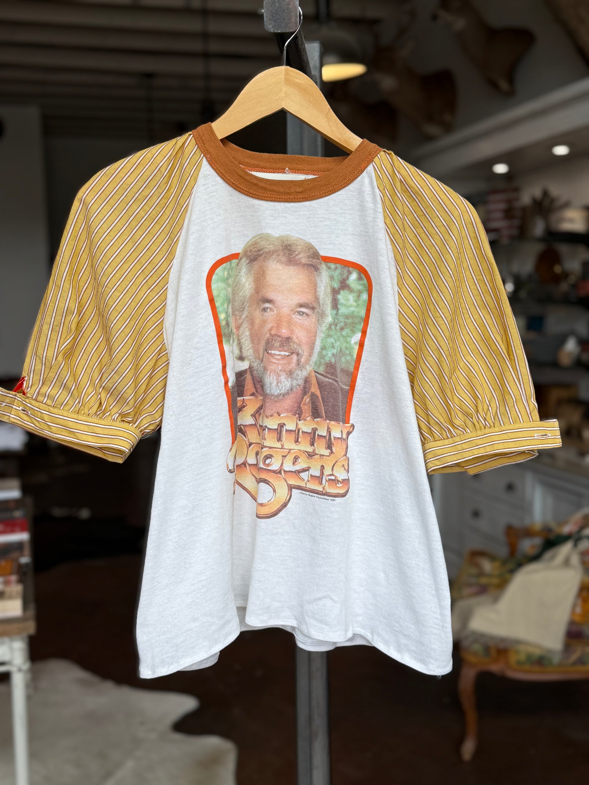 Vintage Reworked Kenny Tee with Striped Sleeves
