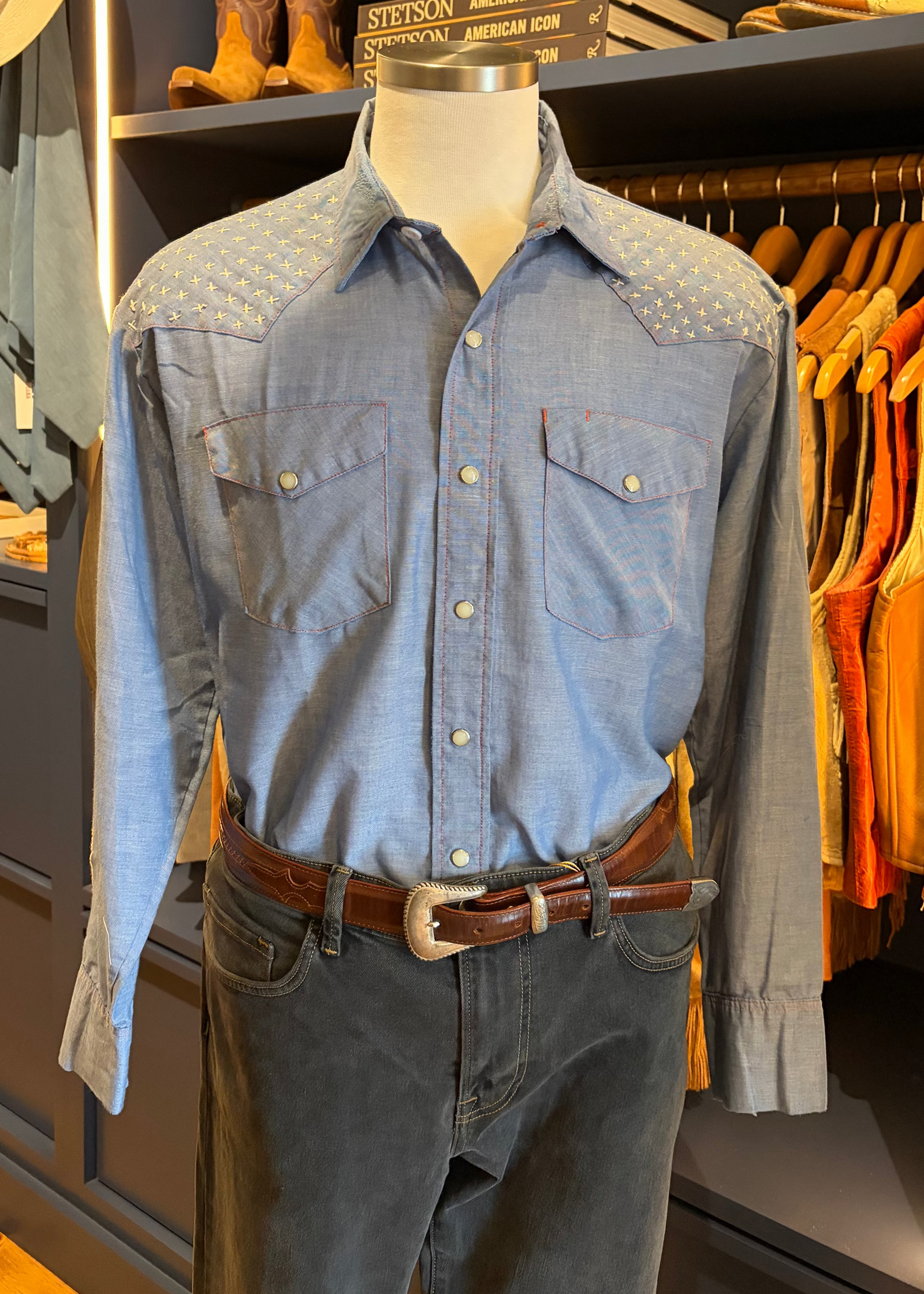Men's Denim Wrangler Sashimi Detailed Shirt