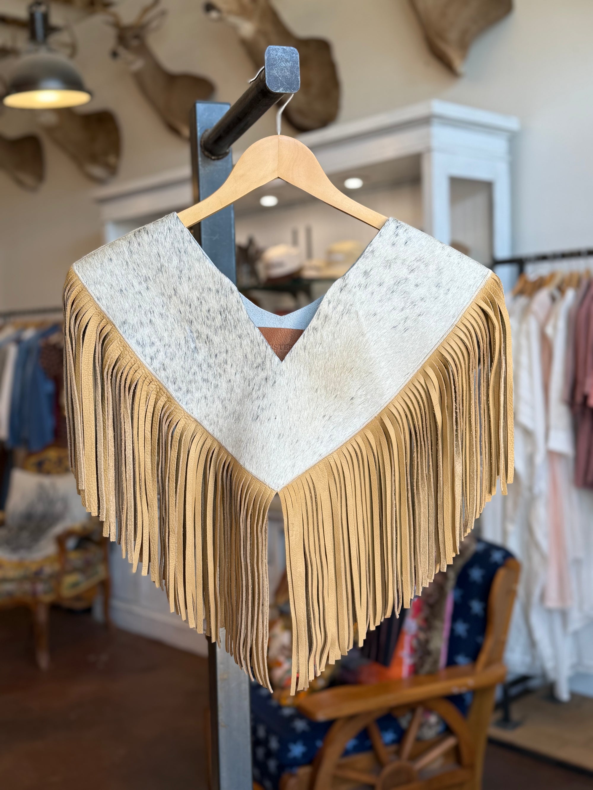 Hide and Fringe Gem Collar