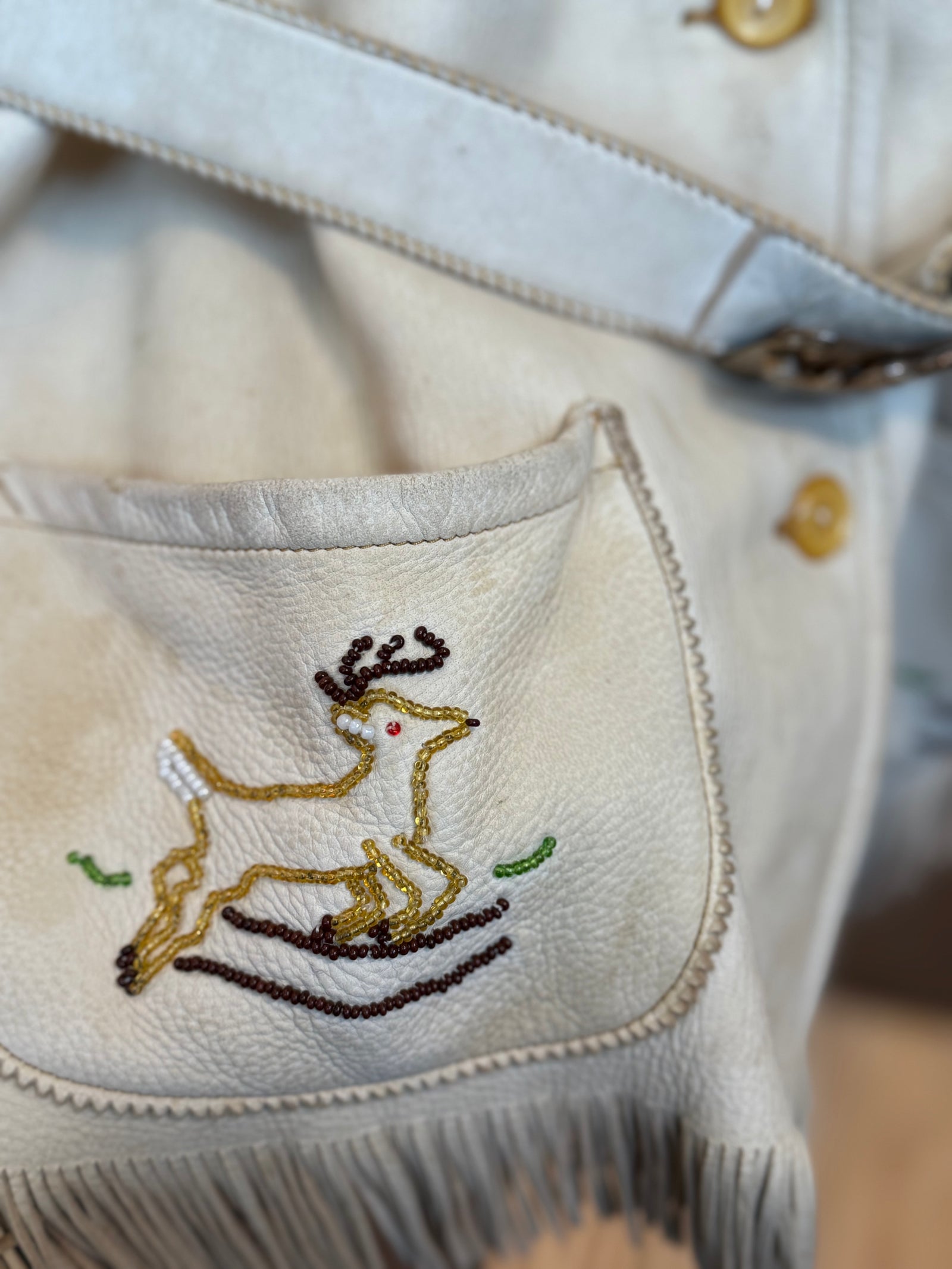 Beaded Cream Fringe Jacket