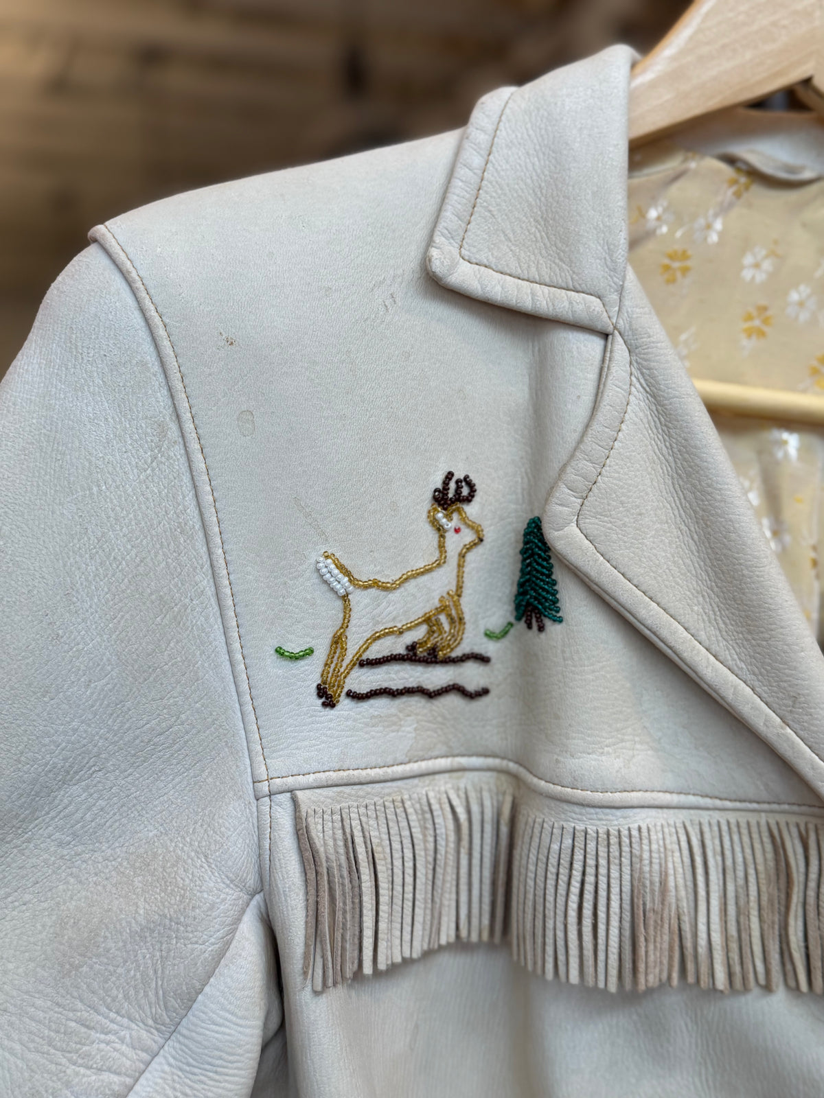 Beaded Cream Fringe Jacket