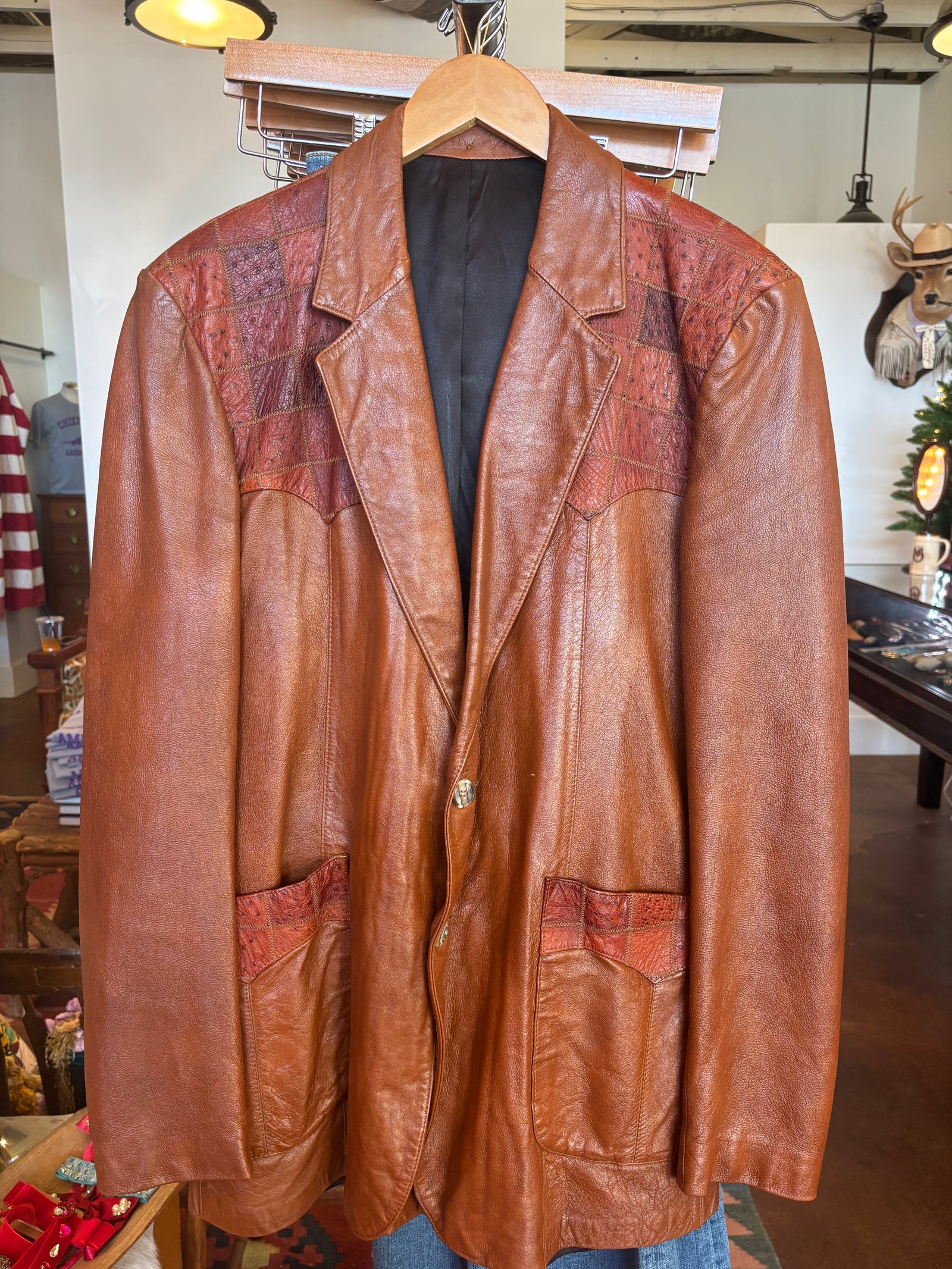 Ostrich and Calfskin Blazer