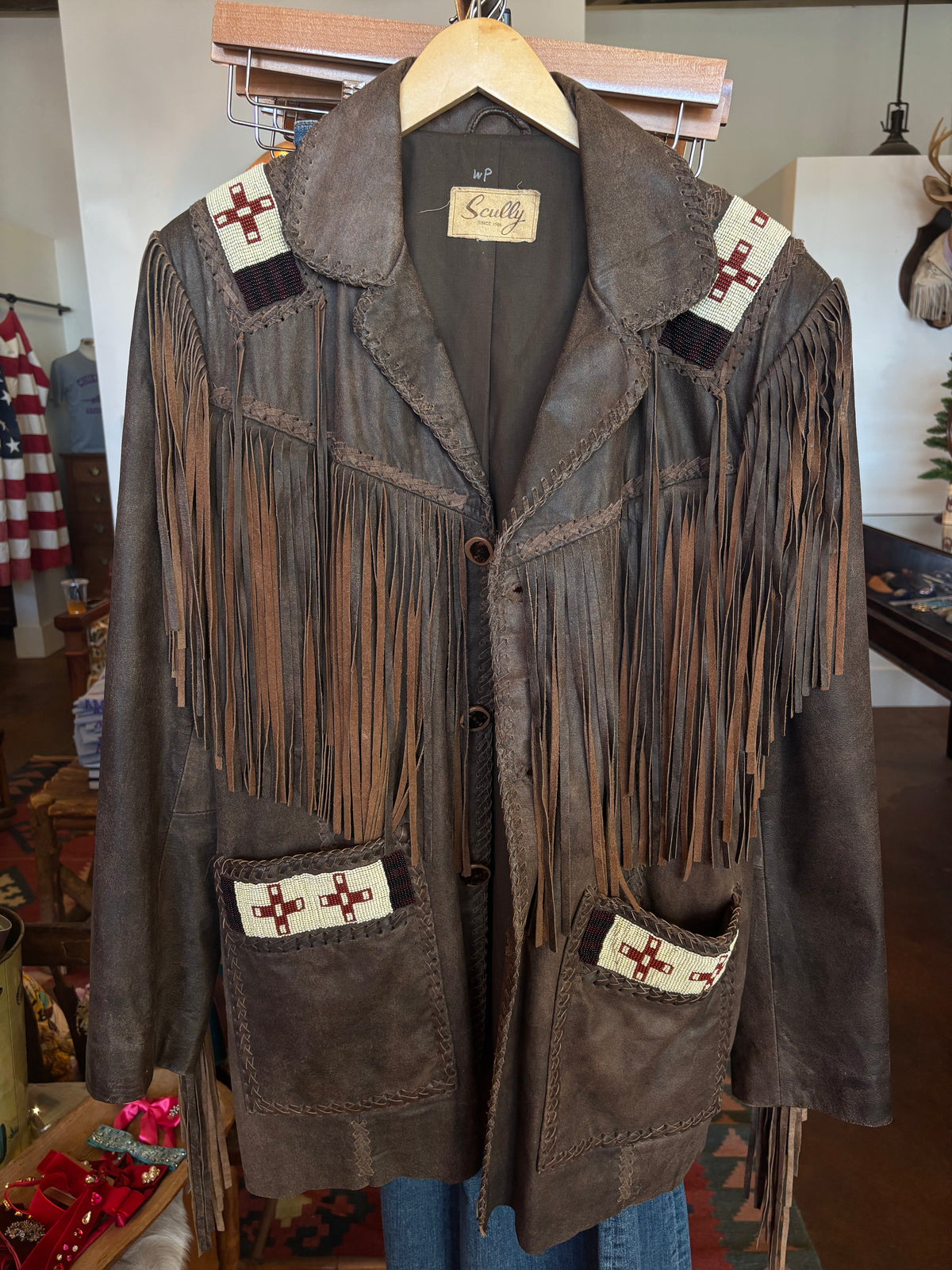 Beaded and Fringe Leather Jacket