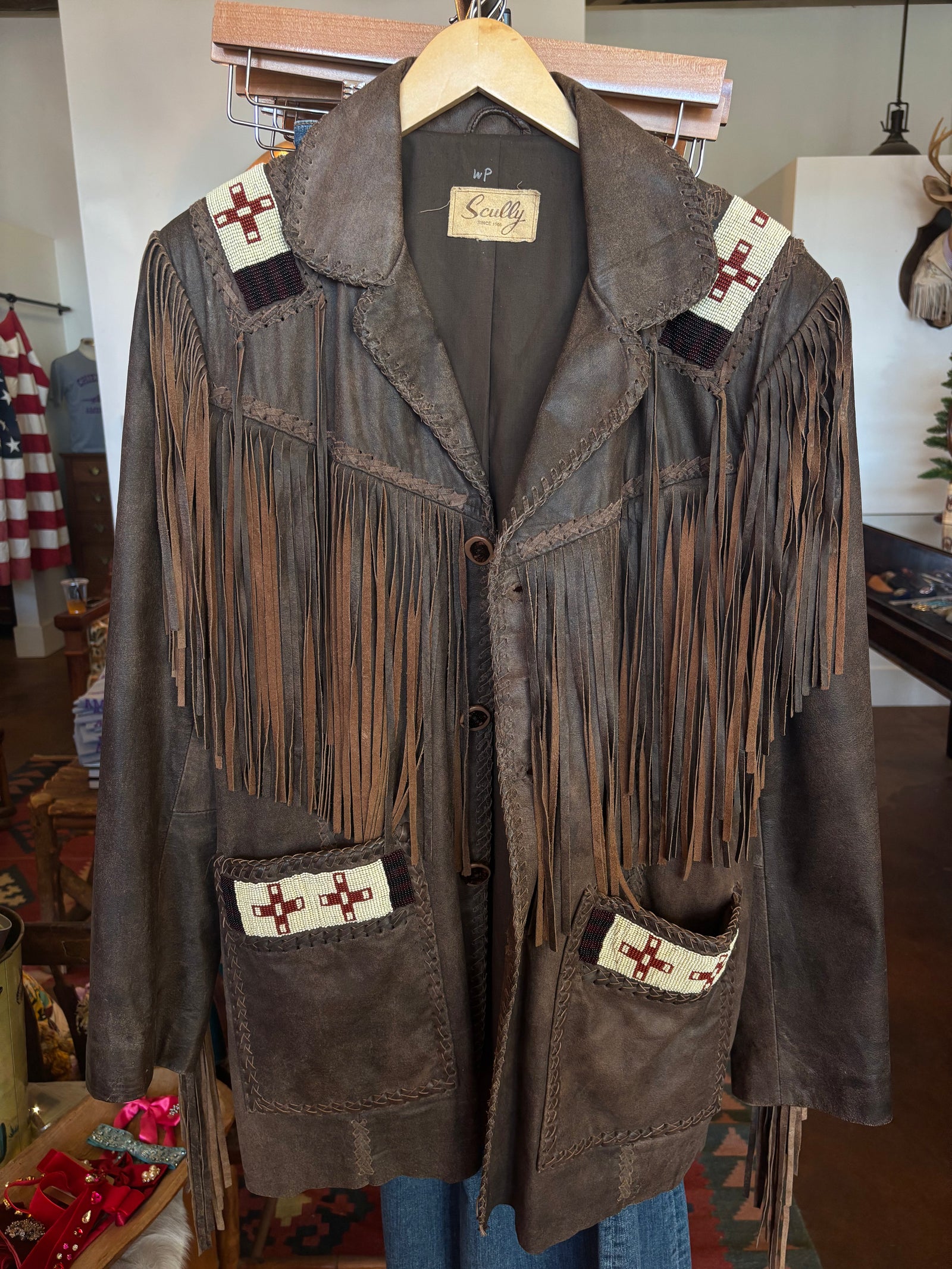 Beaded and Fringe Leather Jacket
