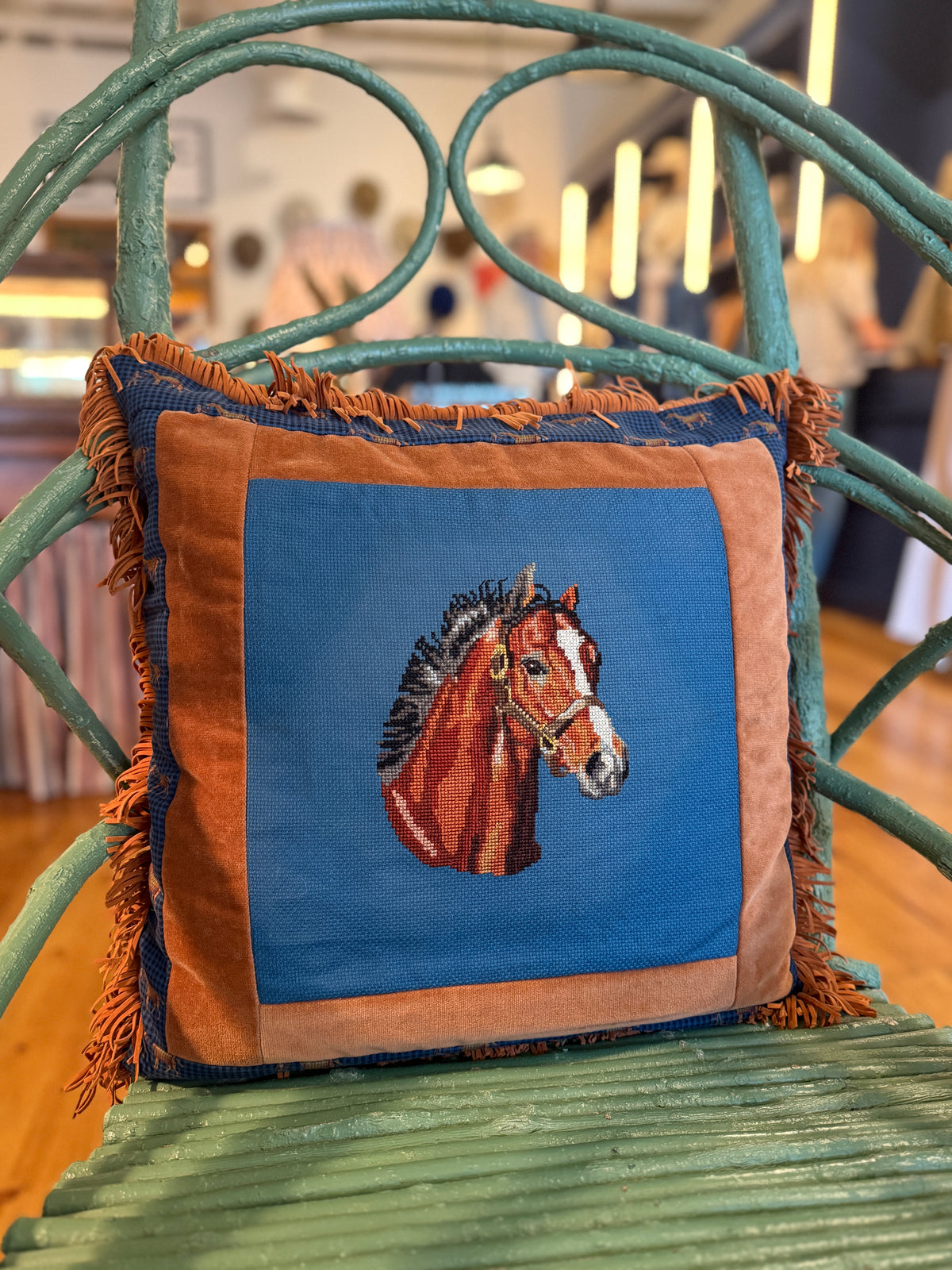 Horse Head Cross Stitch Pillow
