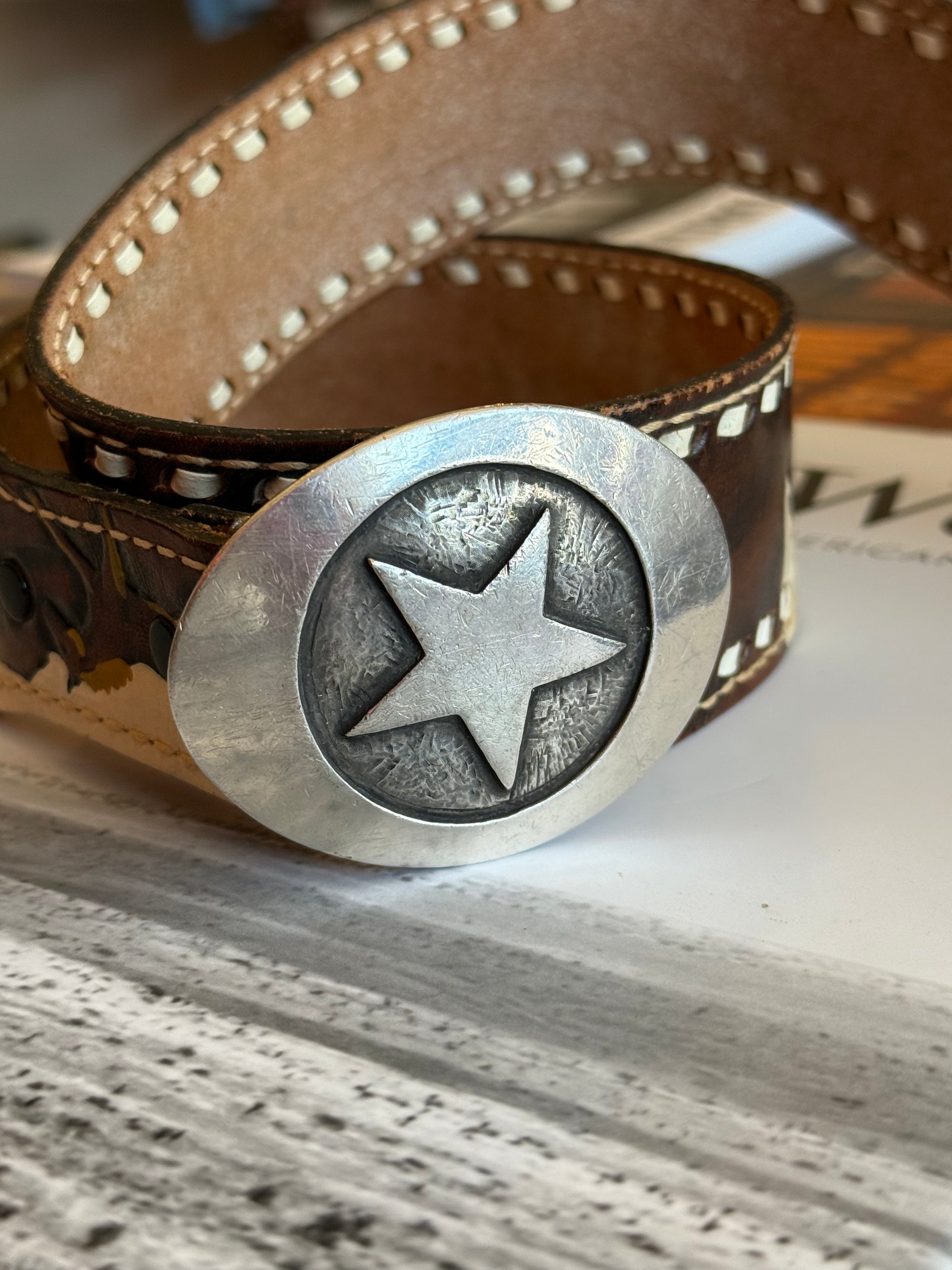 Sterling Vintage Star Belt Buckle