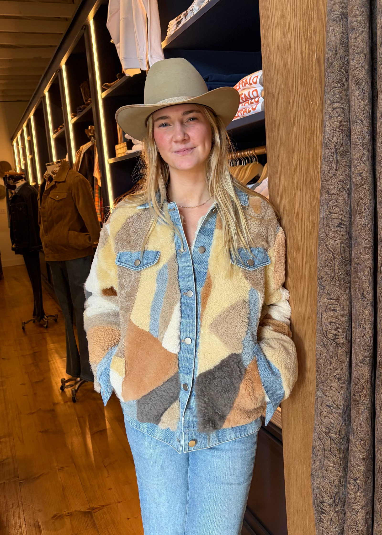 Denim Shearling Trucker Jacket