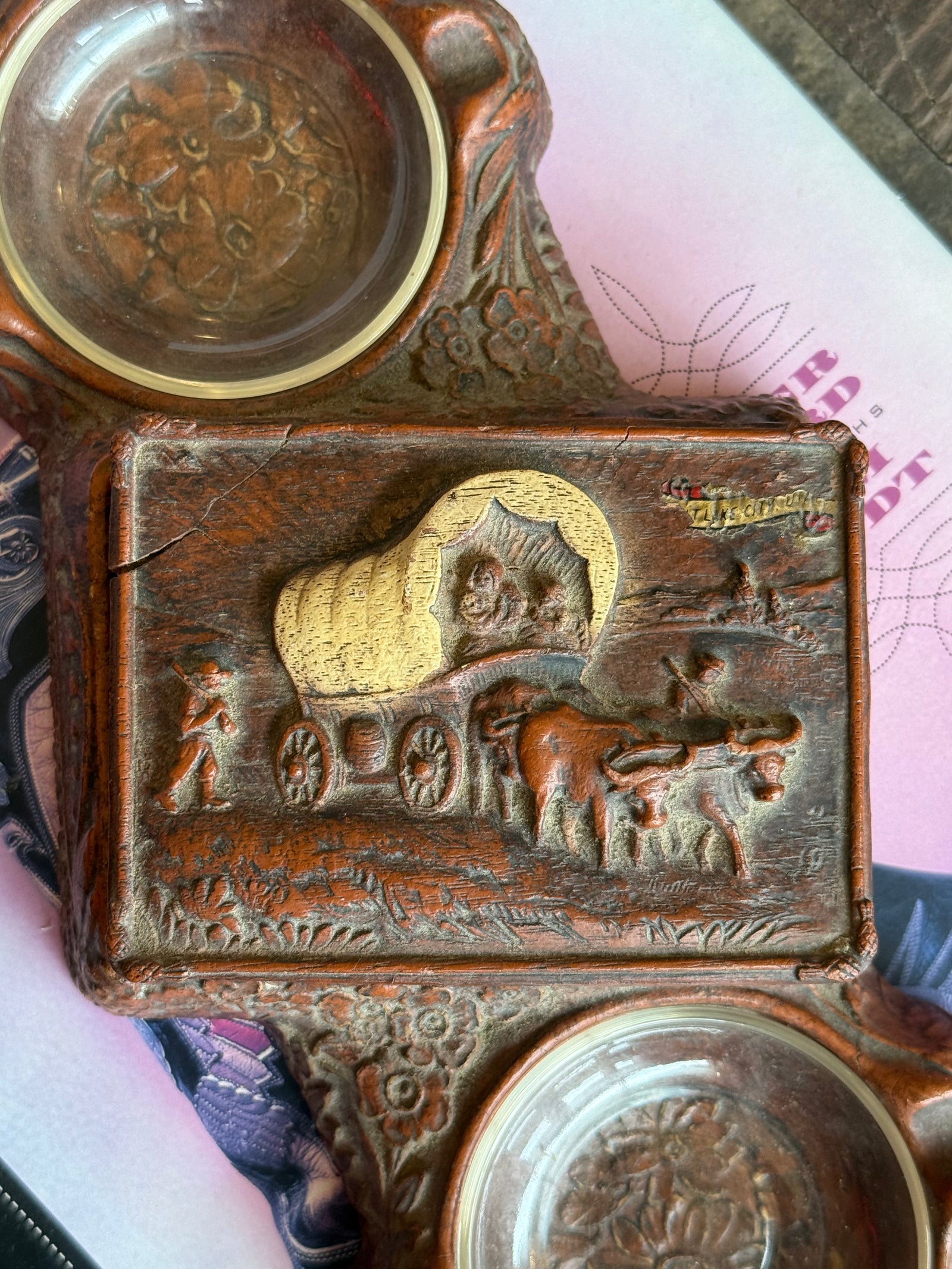 Vintage Two Sided Western Ash Tray
