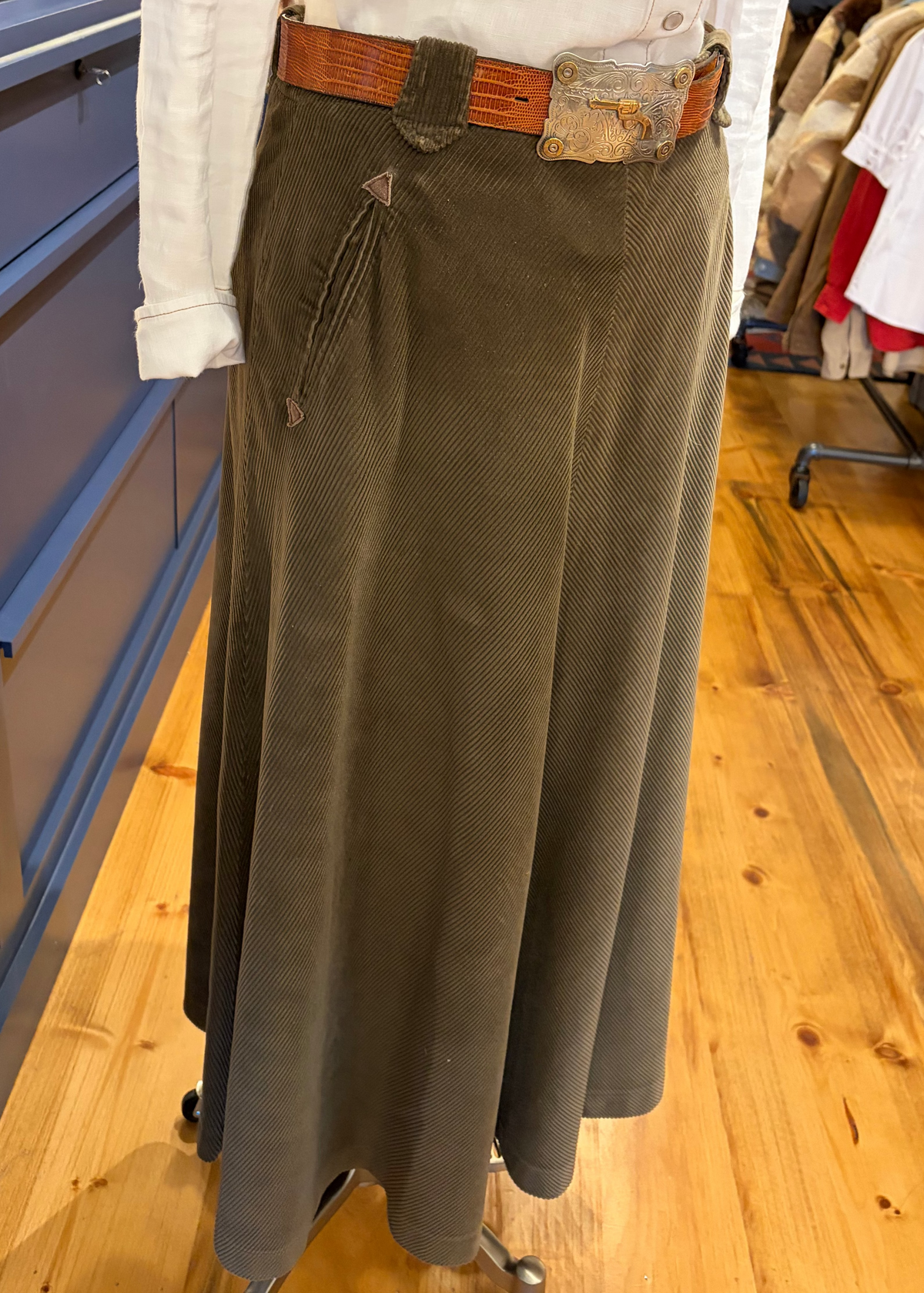 Ralph Lauren Country Corduroy Western Maxi Skirt