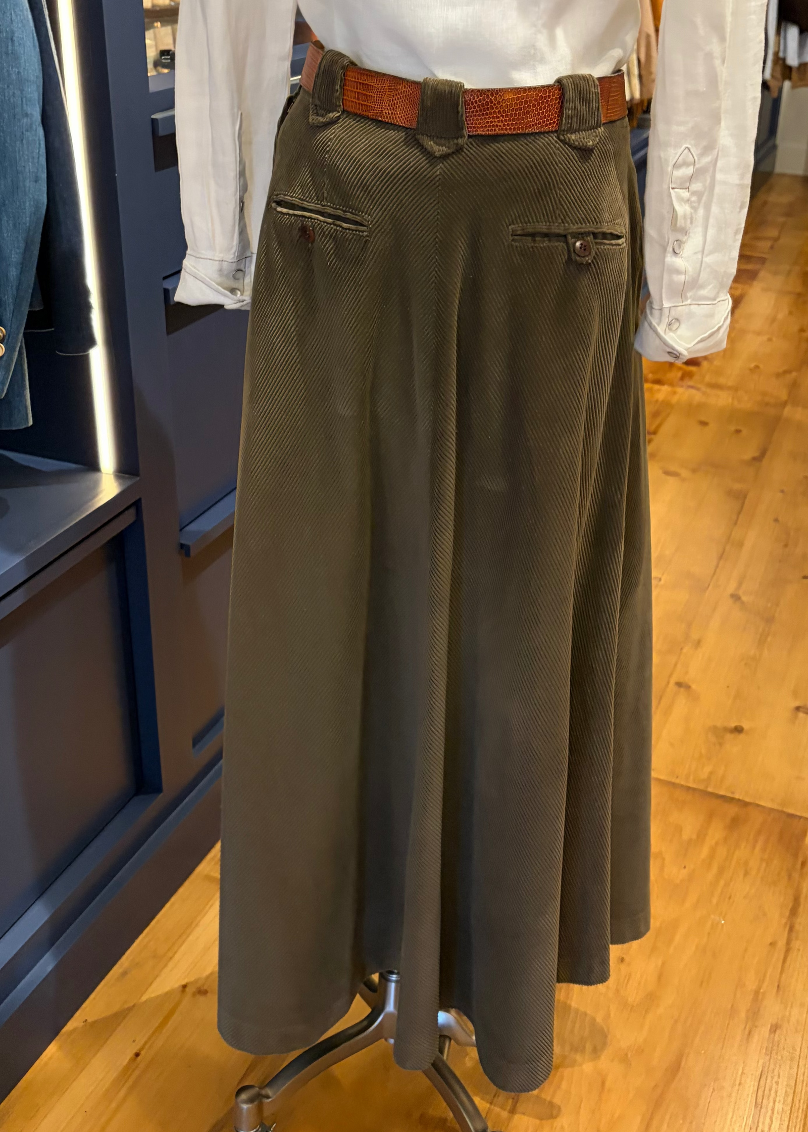 Ralph Lauren Country Corduroy Western Maxi Skirt